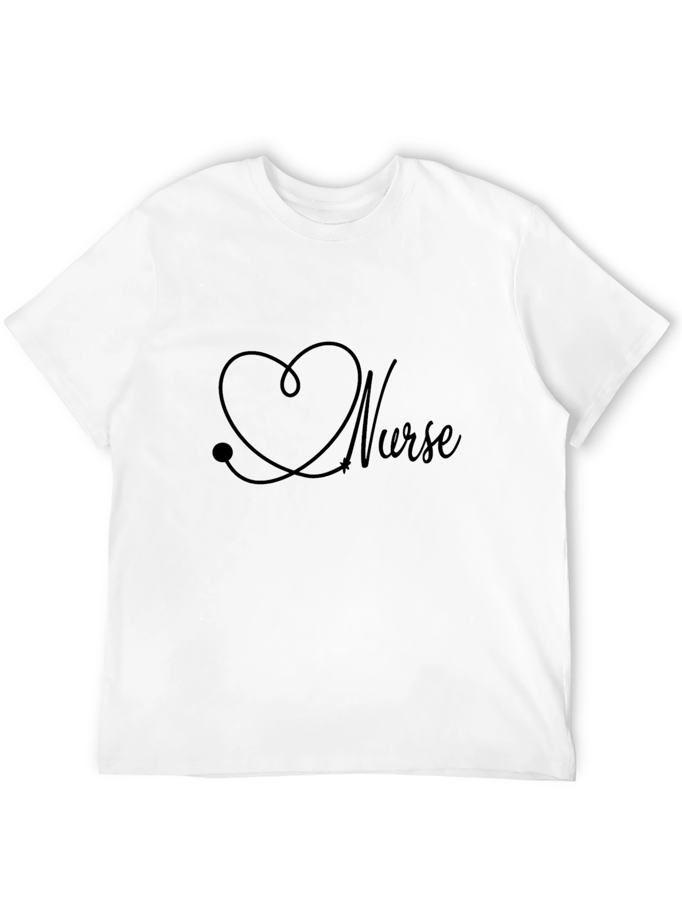 Nurse Heartbeat Stethoscope Graphic Tee - Black