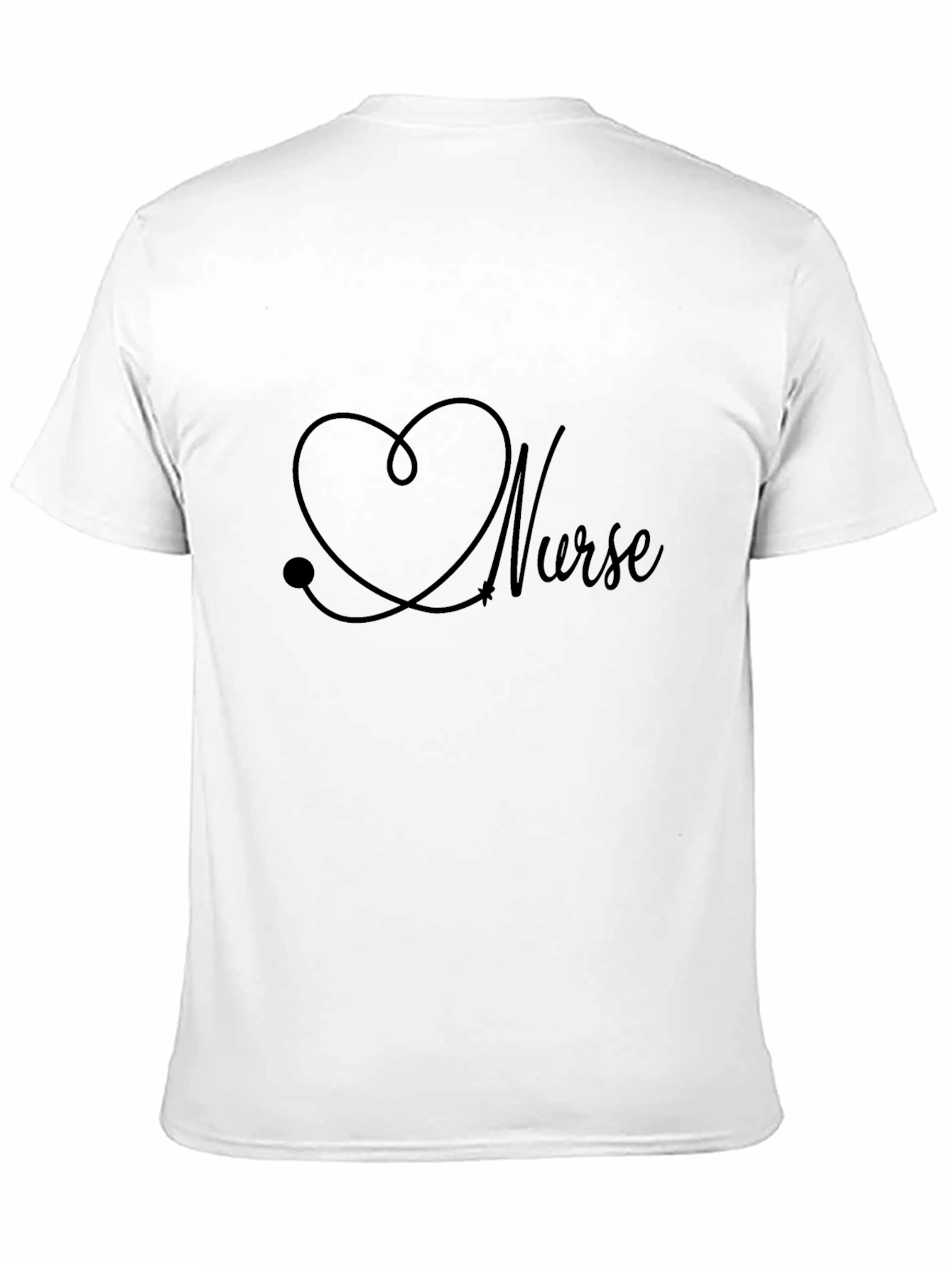 Nurse Heartbeat Stethoscope Graphic Tee - Black