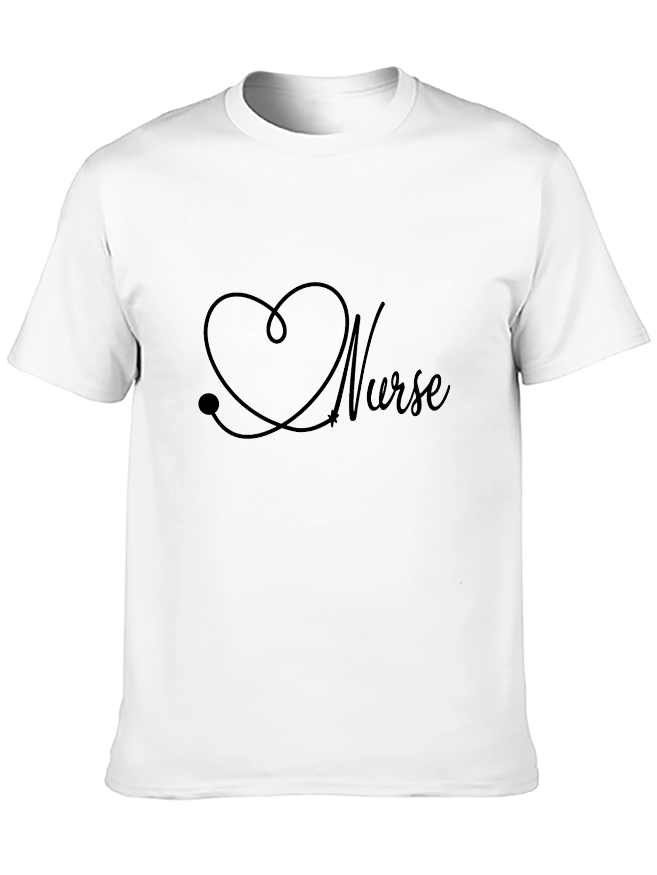 Nurse Heartbeat Stethoscope Graphic Tee - Black