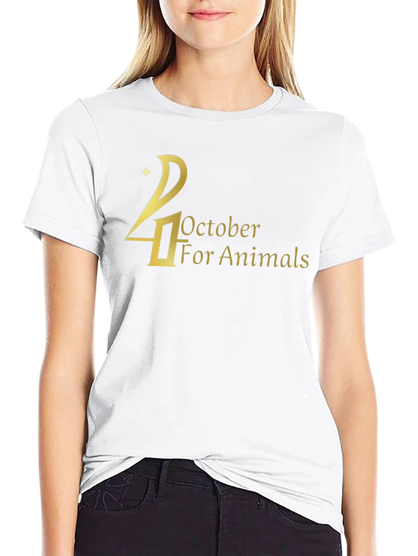24 October For Animals Black T-Shirt