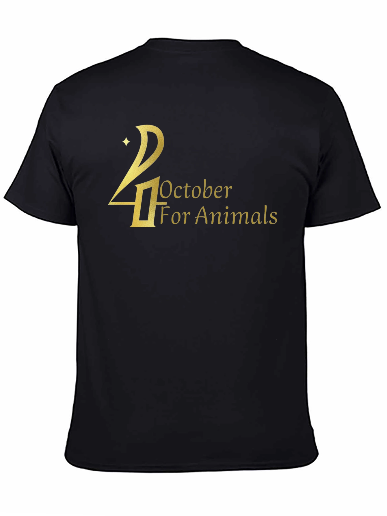 24 October For Animals Black T-Shirt