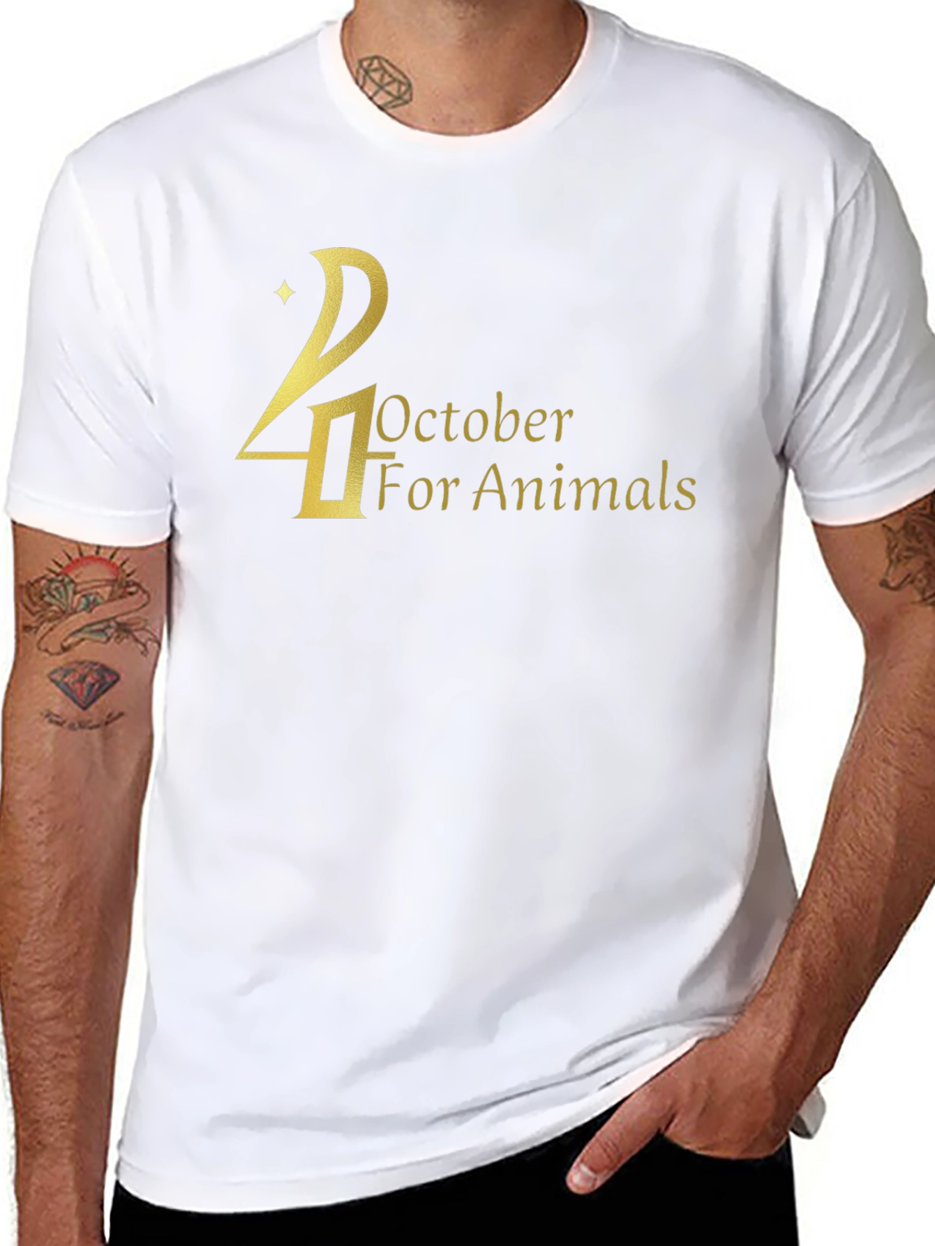 24 October For Animals Black T-Shirt