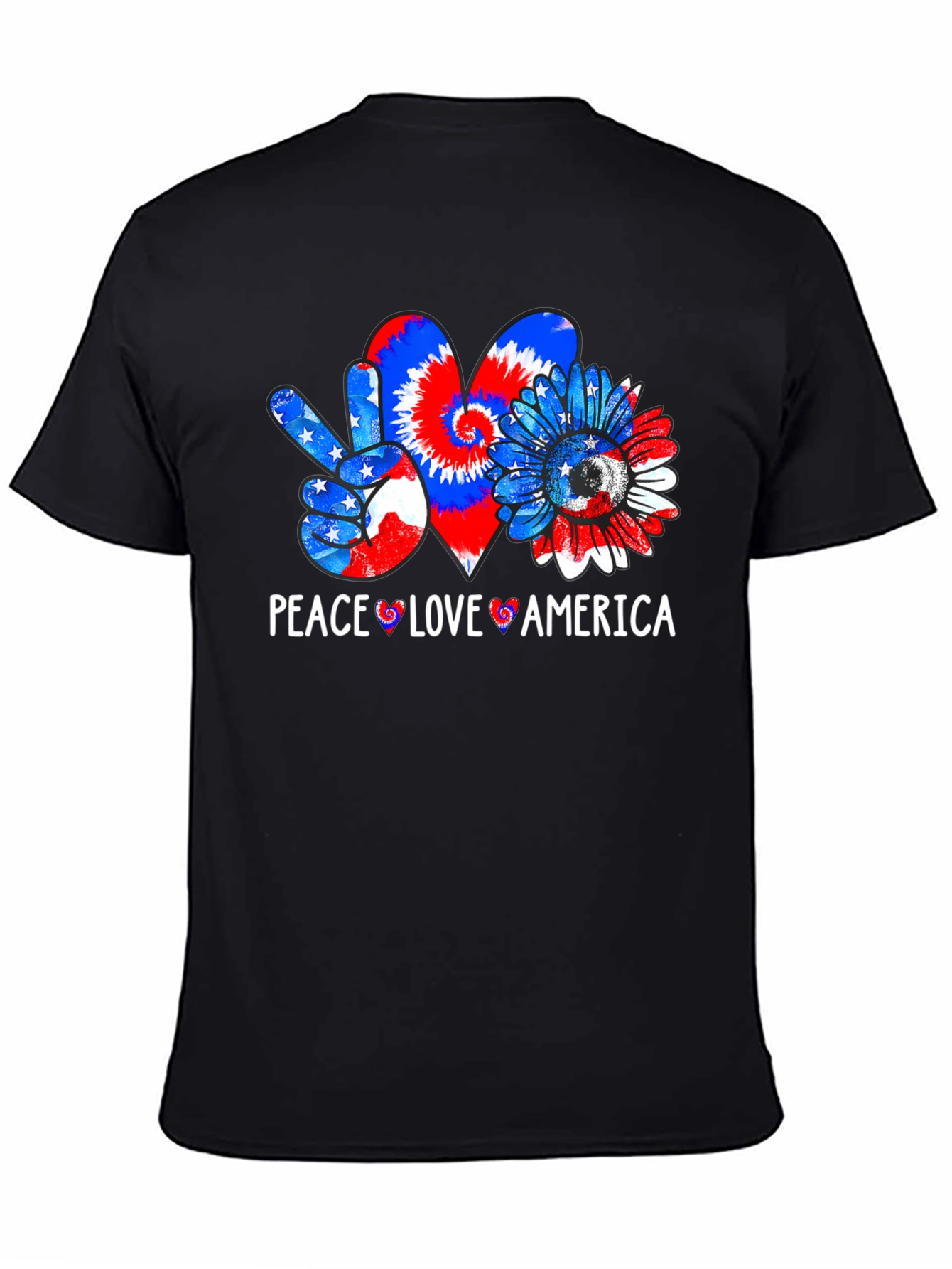 Patriotic Peace Love America Graphic Tee