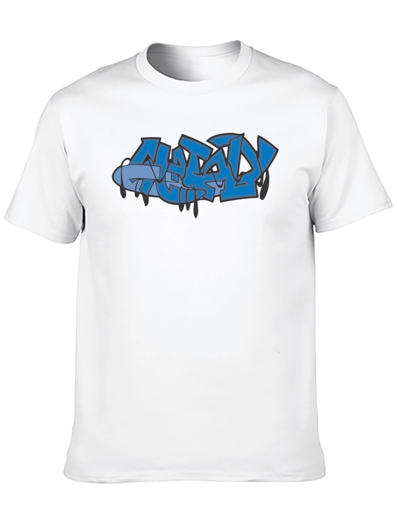 Stylish Black Graphic Tee with Graffiti Design