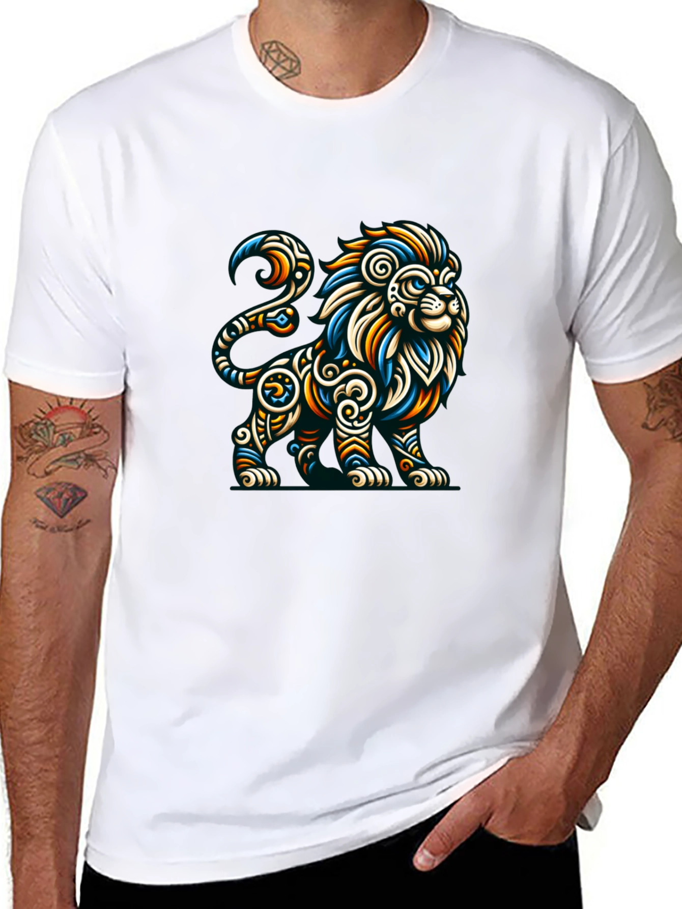 Lion Graphic Tee - Mens Black T-Shirt