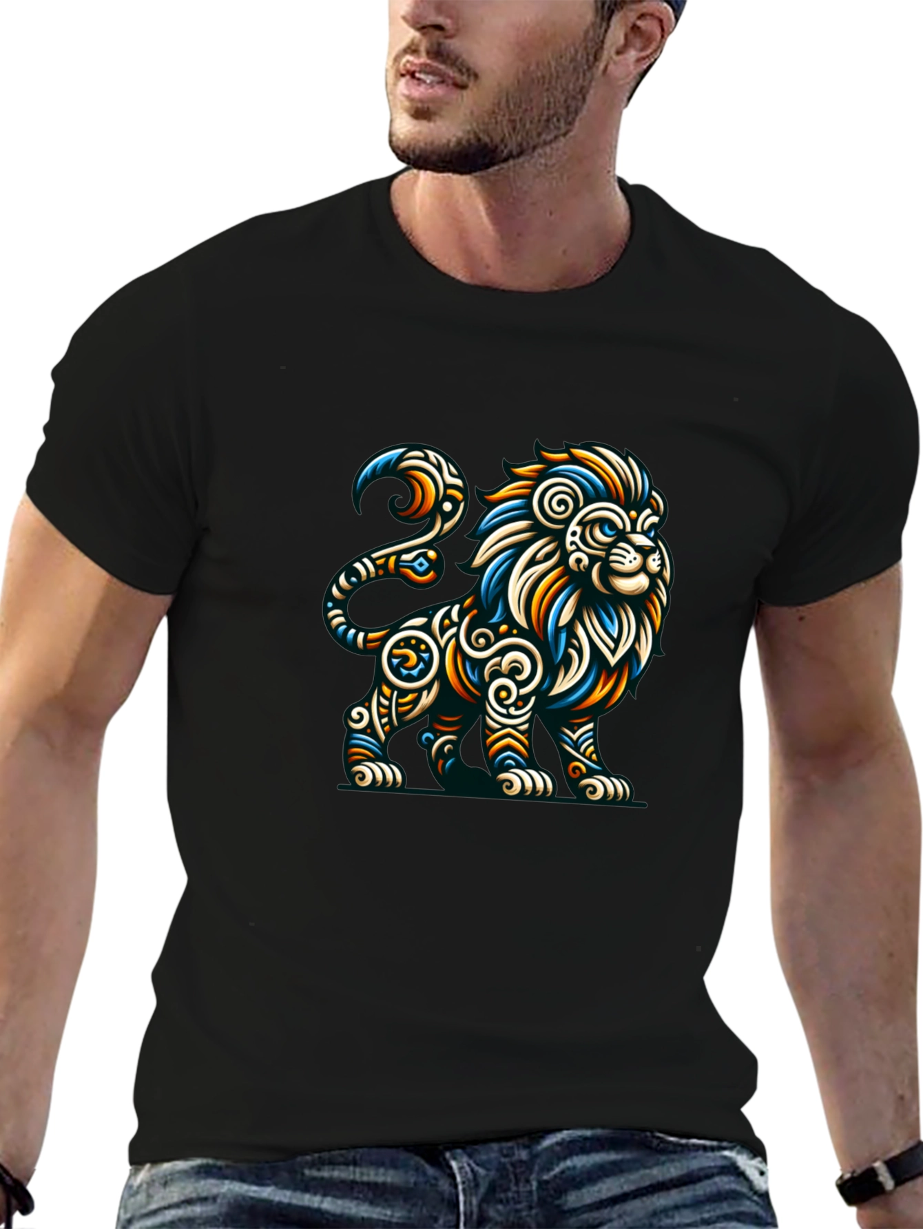 Lion Graphic Tee - Mens Black T-Shirt