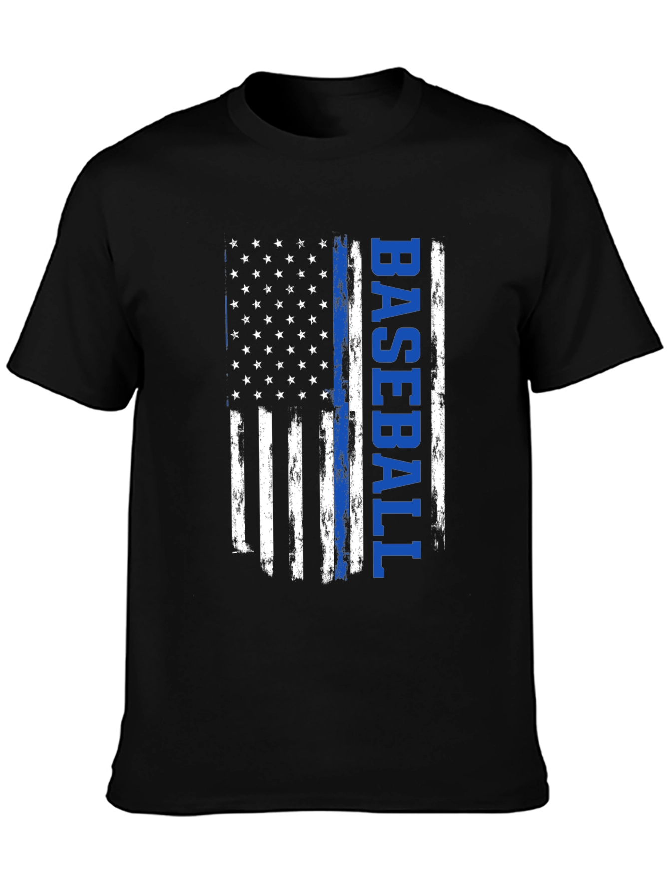 Baseball American Flag Graphic T-Shirt