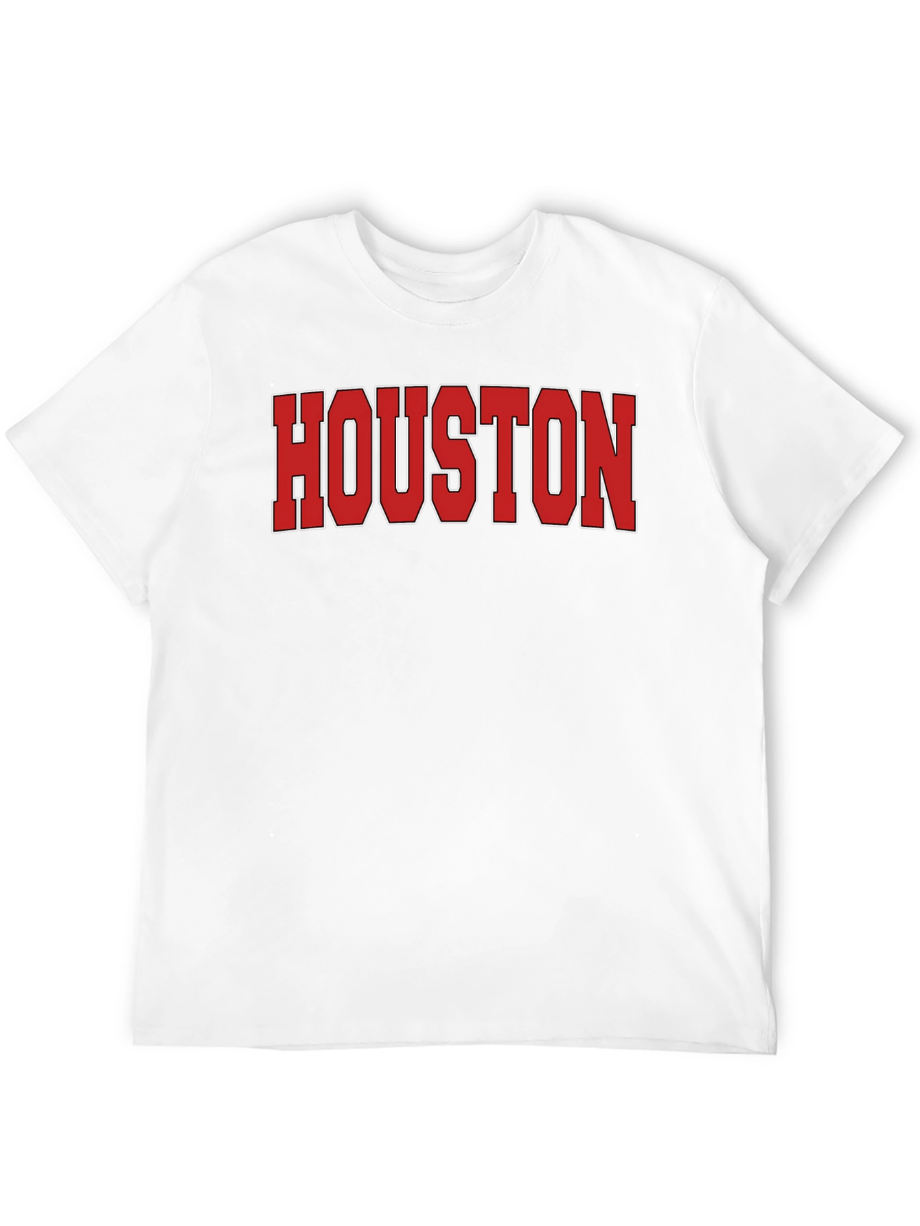 Houston Text Print Crew Neck Short Sleeve T-Shirt