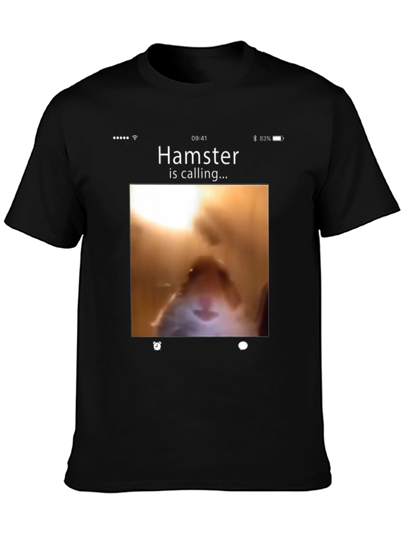 Hamster Calling Graphic T-Shirt - Novelty Tee
