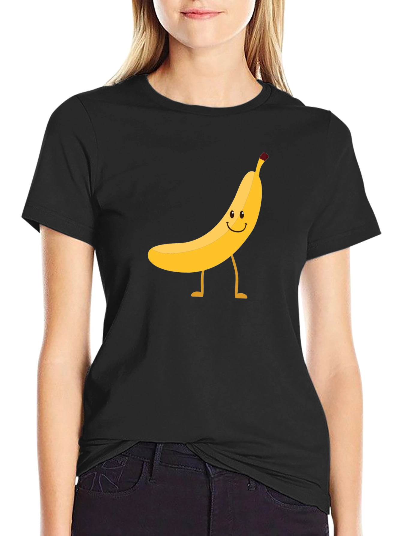 Funny Banana Graphic Tee - Black Cotton T-Shirt
