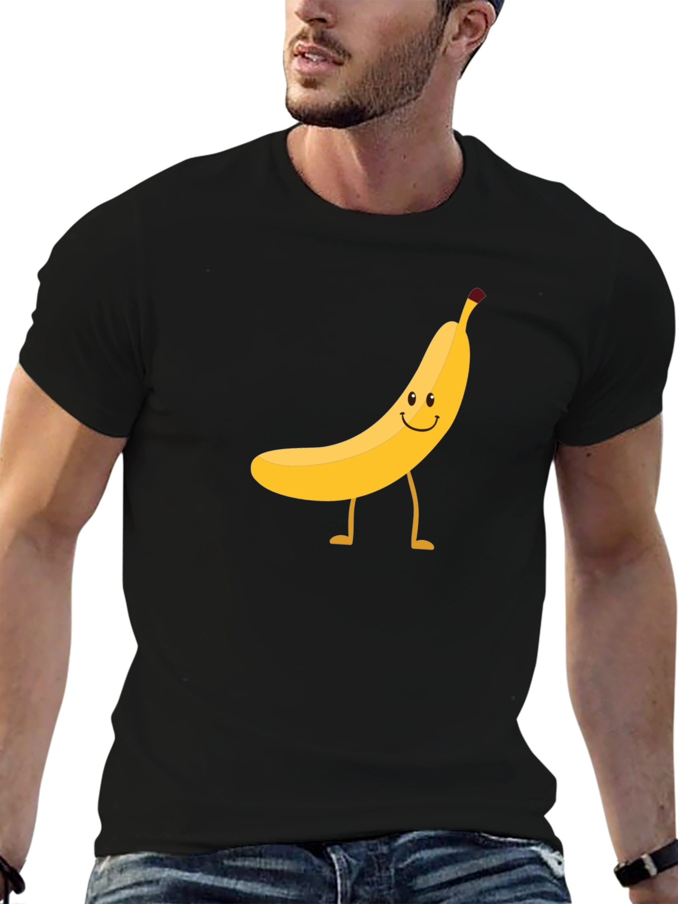 Funny Banana Graphic Tee - Black Cotton T-Shirt