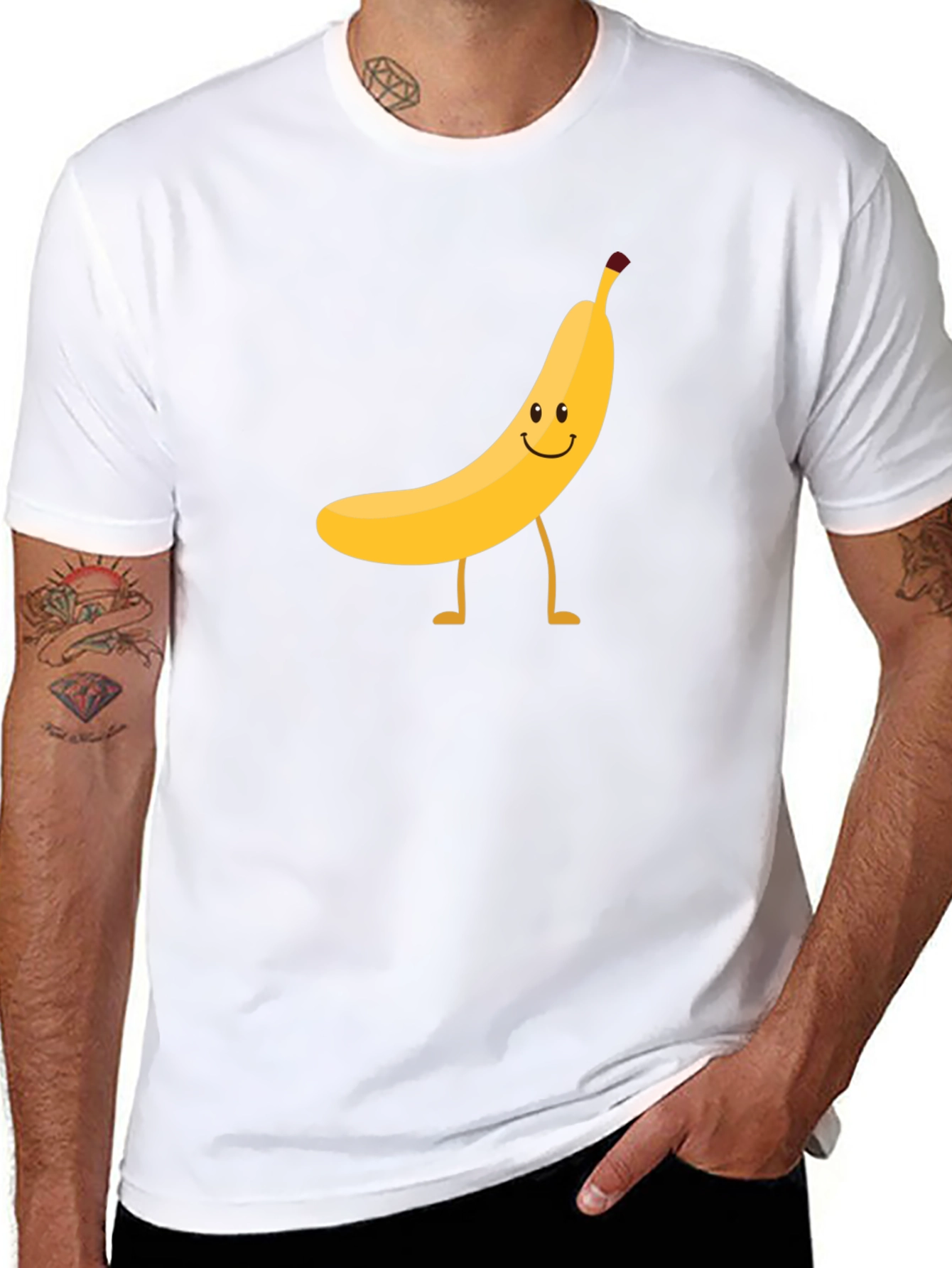 Funny Banana Graphic Tee - Black Cotton T-Shirt