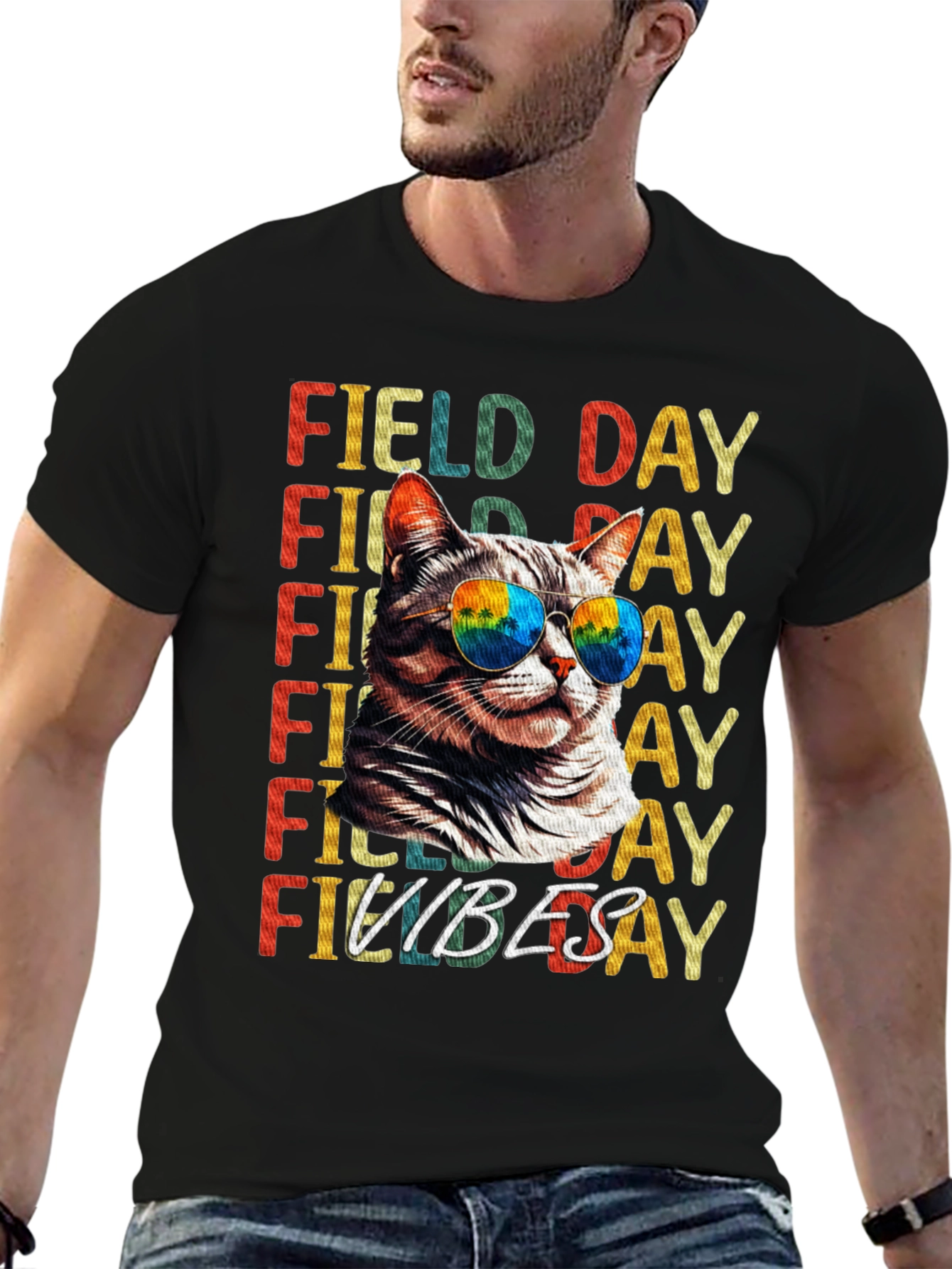 Field Day Vibes Cat T-Shirt