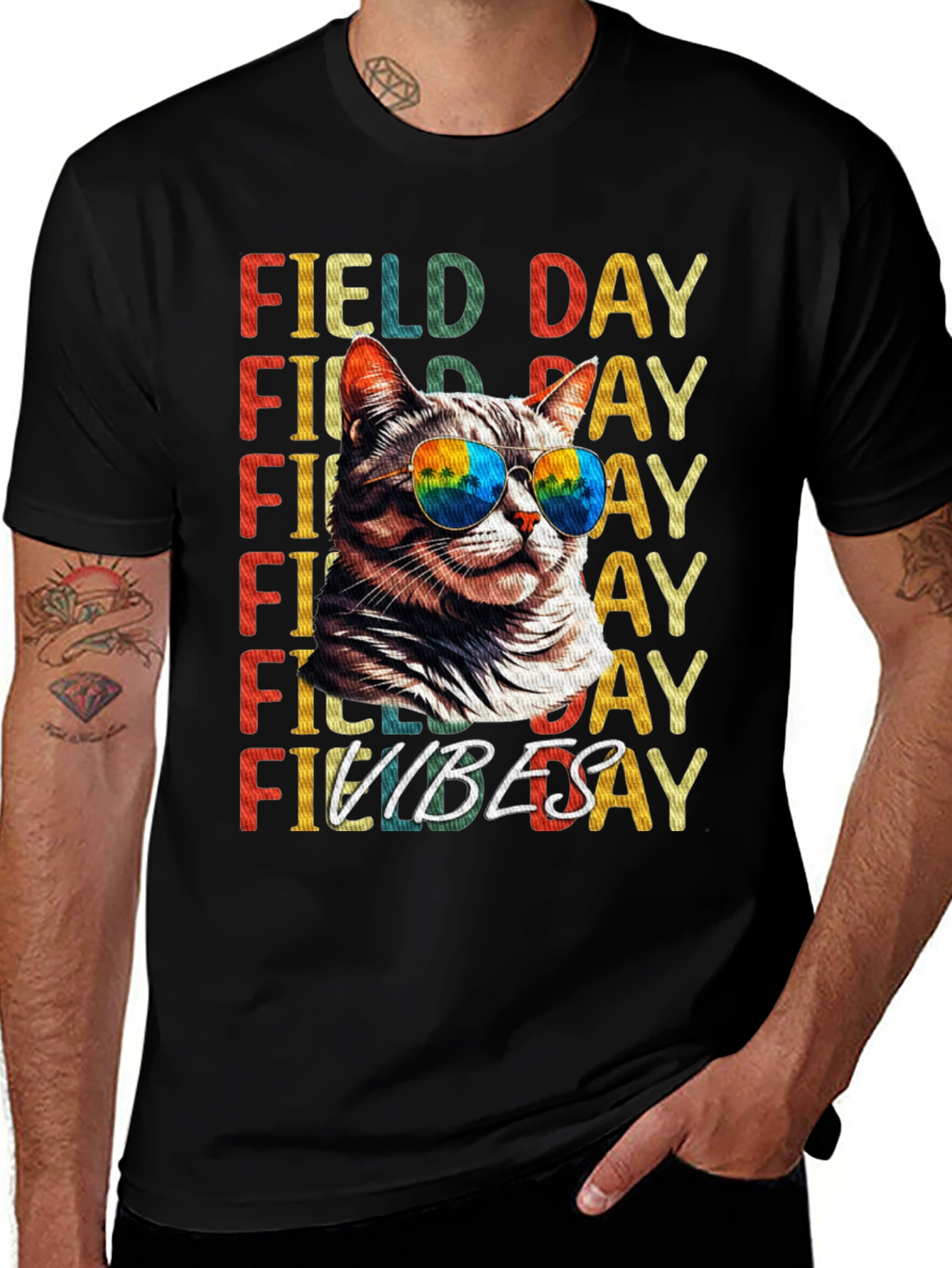 Field Day Vibes Cat T-Shirt