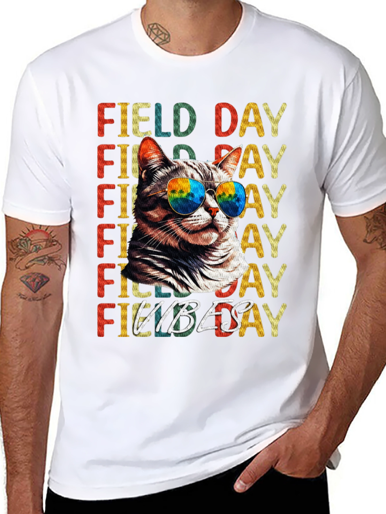 Field Day Vibes Cat T-Shirt