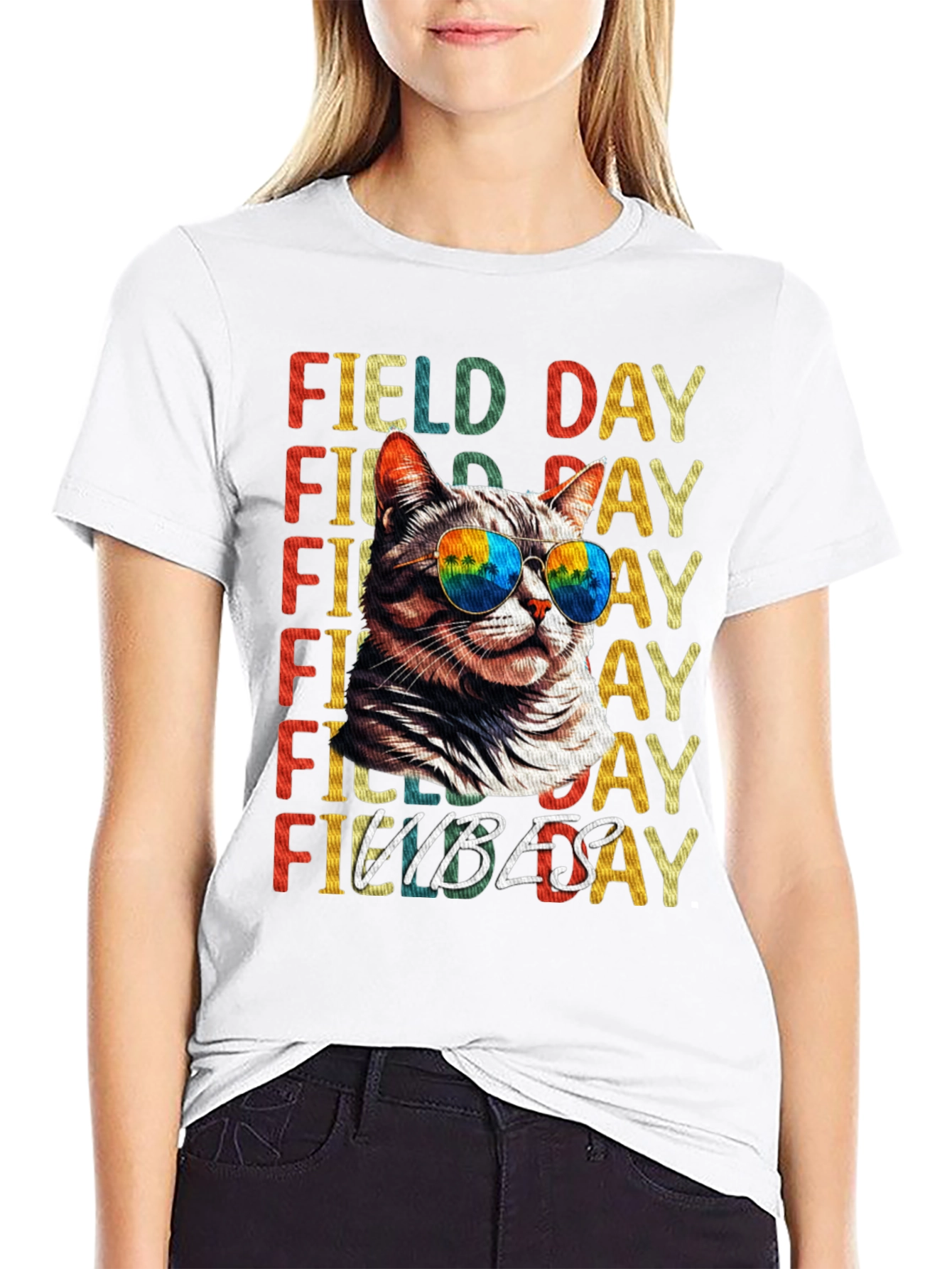 Field Day Vibes Cat T-Shirt