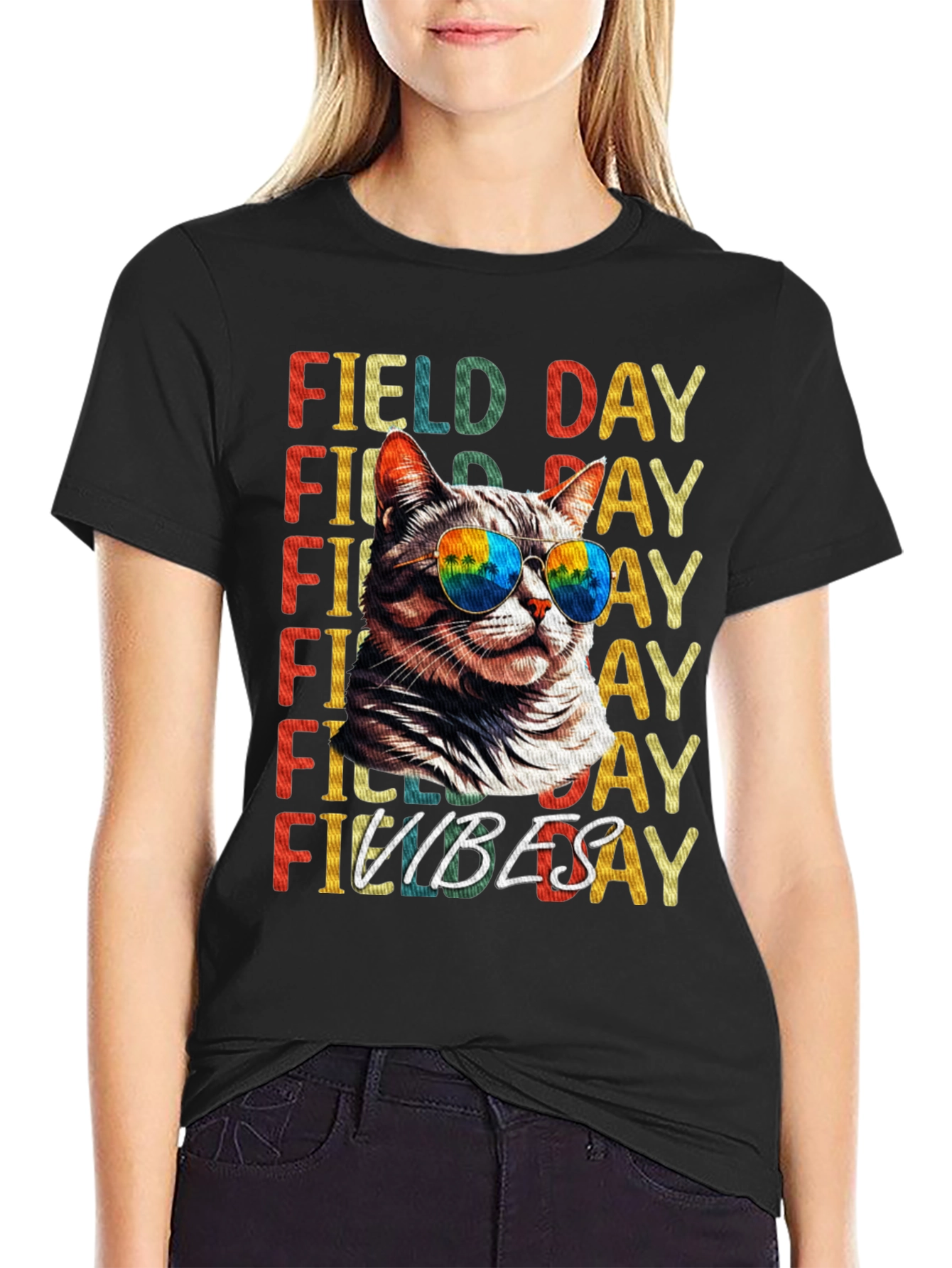 Field Day Vibes Cat T-Shirt