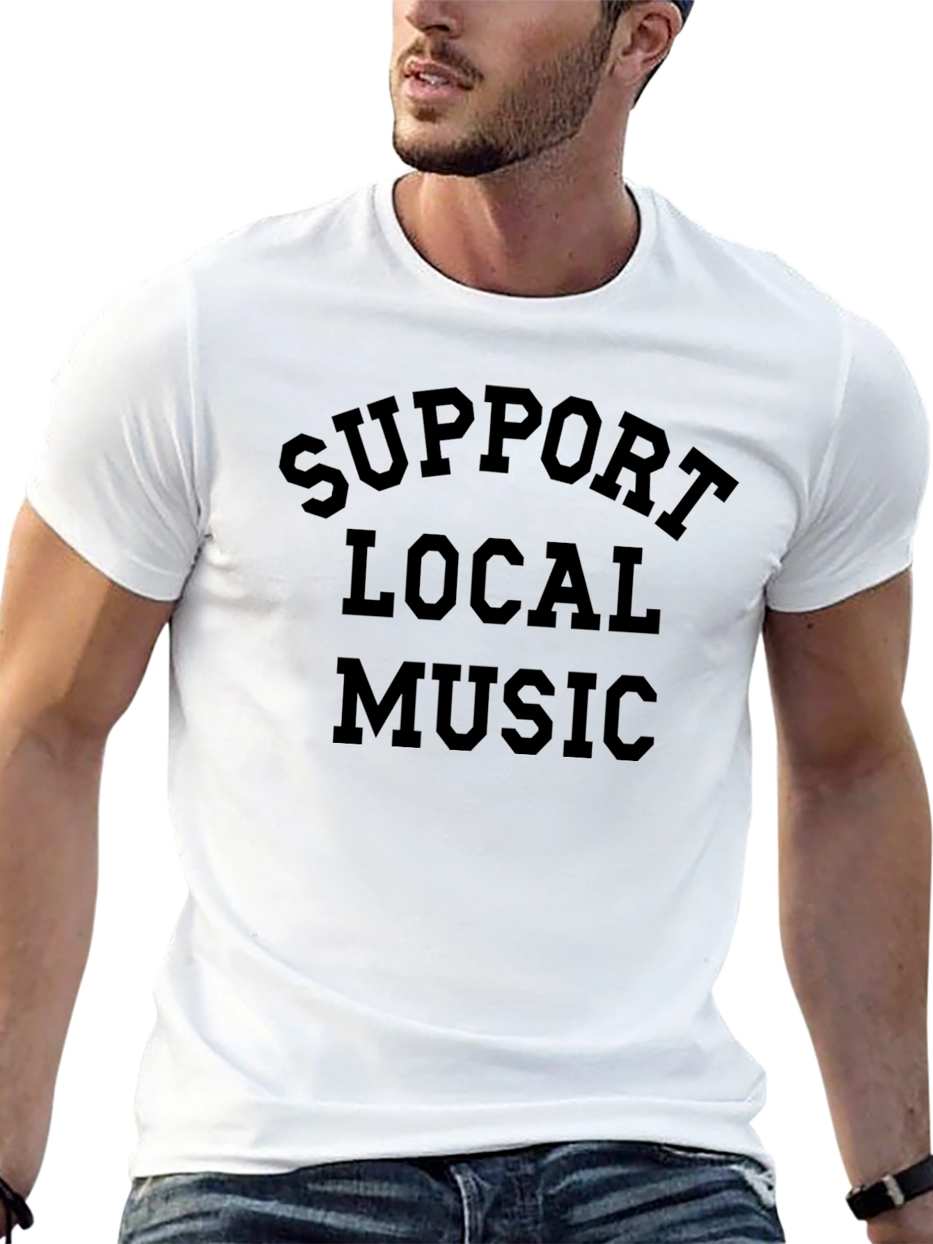 Support Local Music Black Graphic Tee