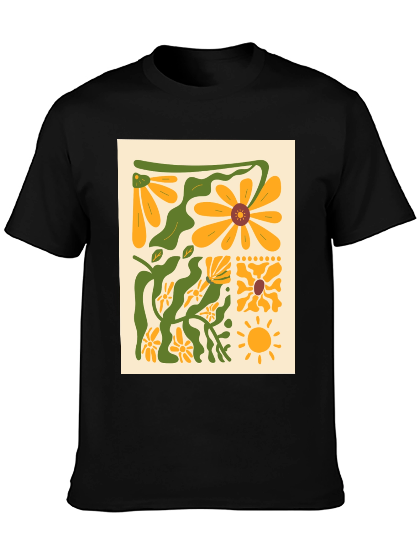 Floral Print Graphic Tee - Retro Style