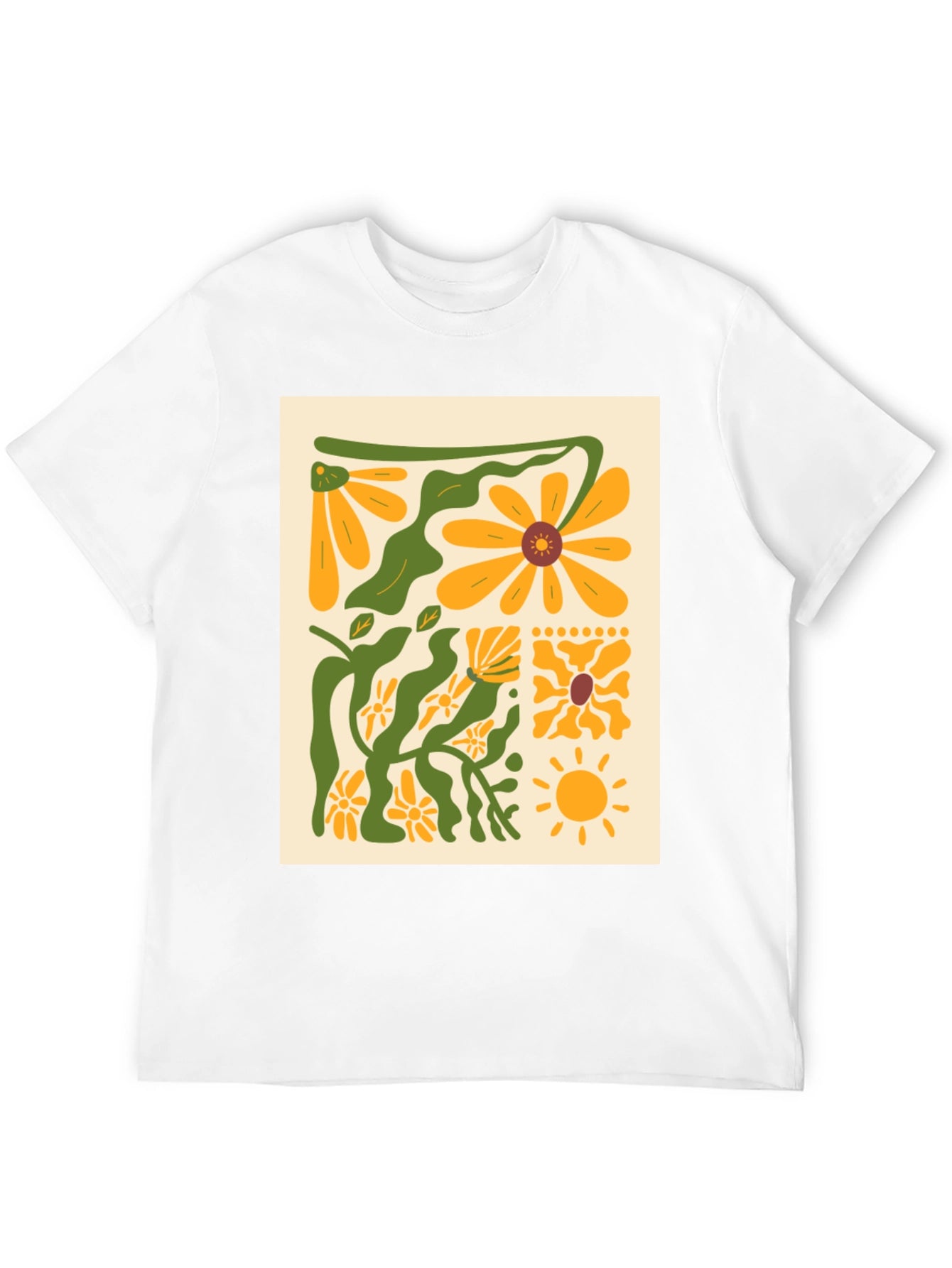 Floral Print Graphic Tee - Retro Style