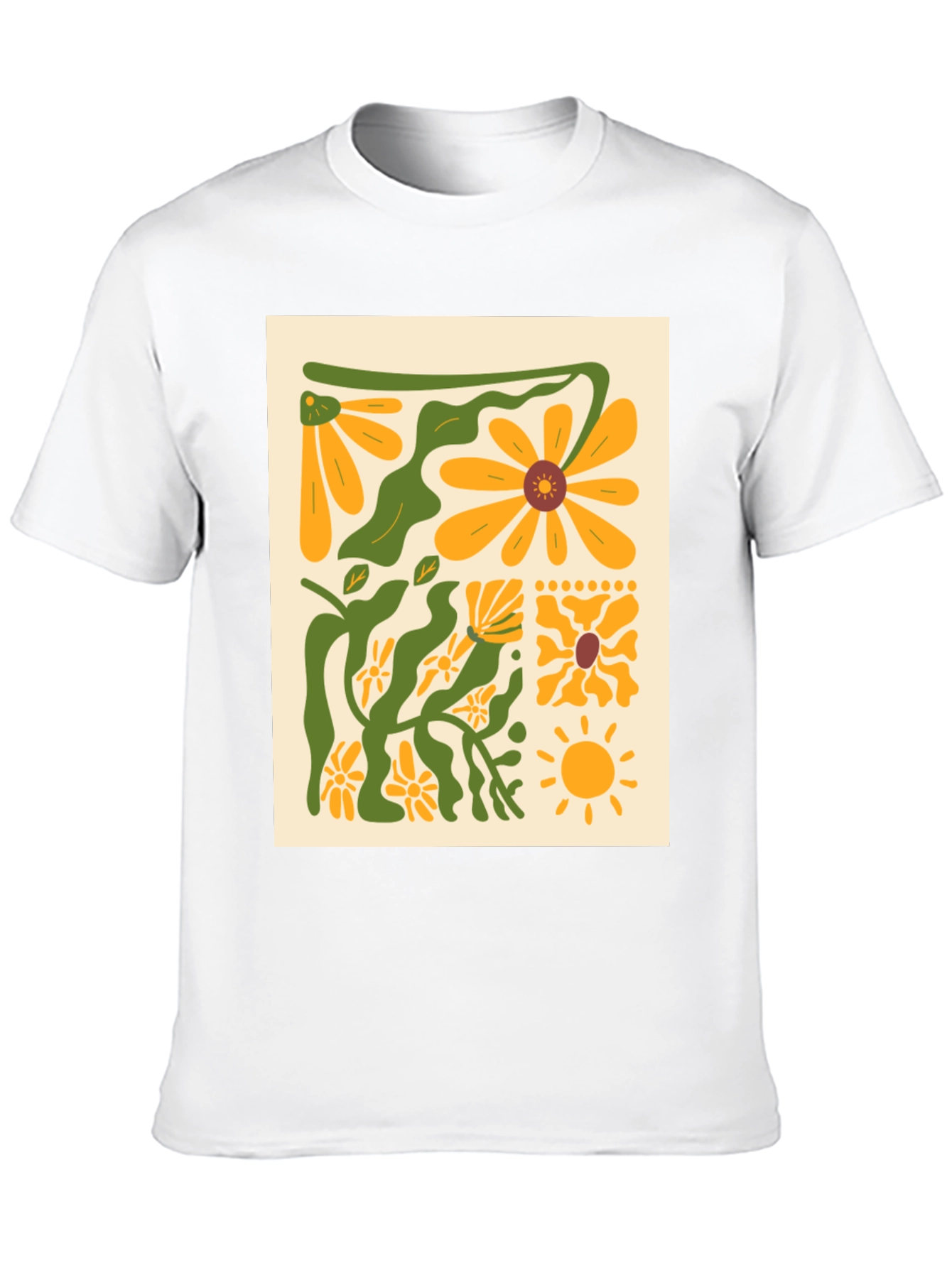 Floral Print Graphic Tee - Retro Style