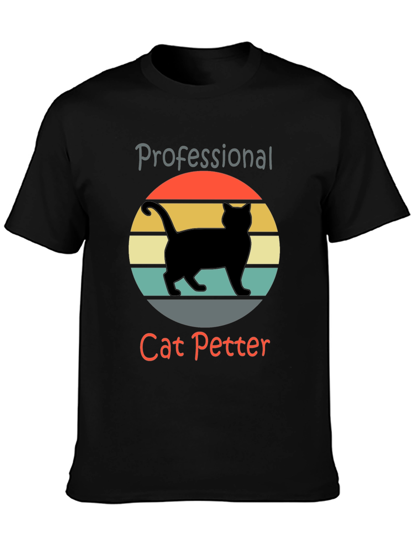 Professional Cat Petter T-Shirt Retro Graphic