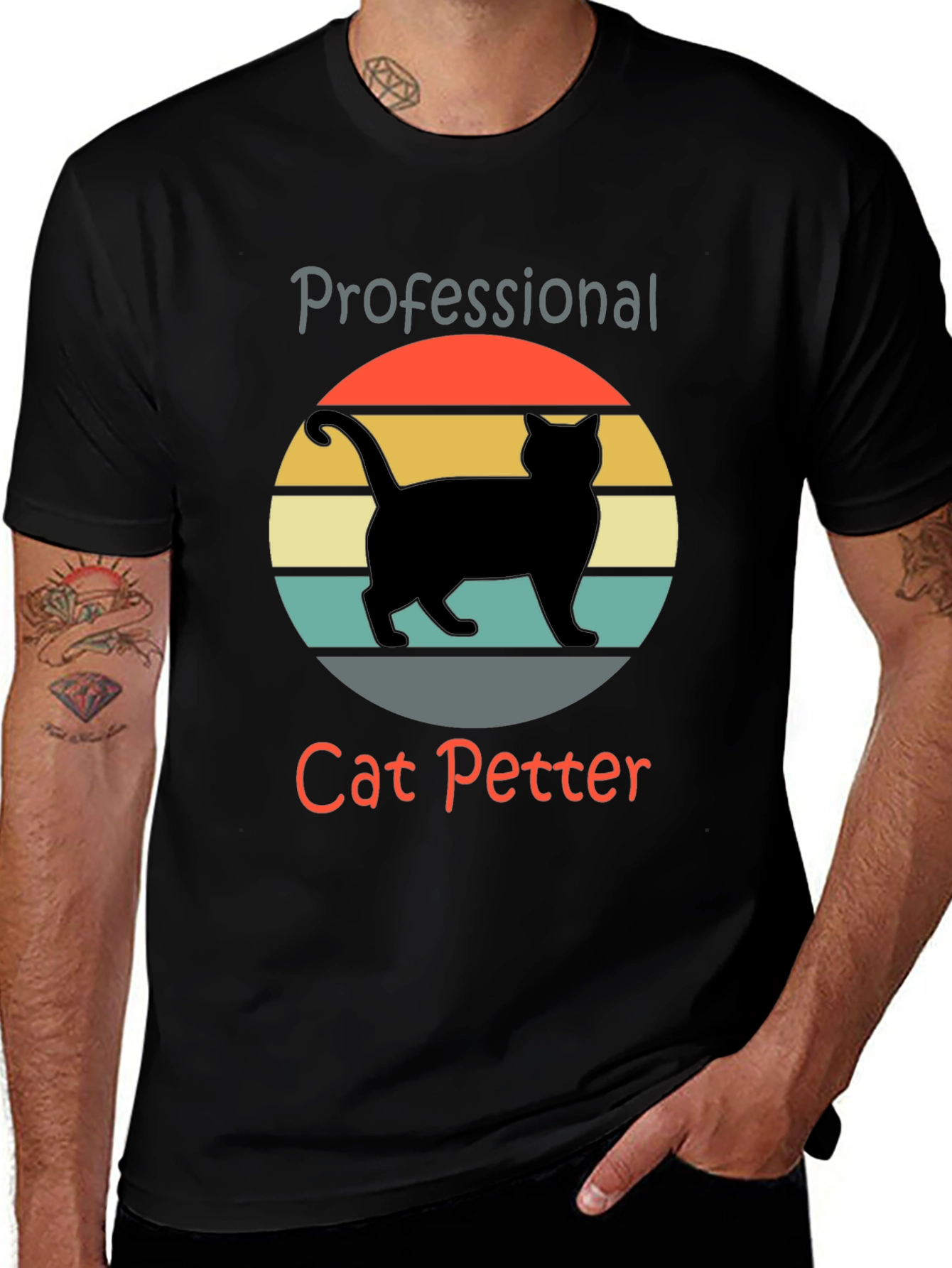 Professional Cat Petter T-Shirt Retro Graphic