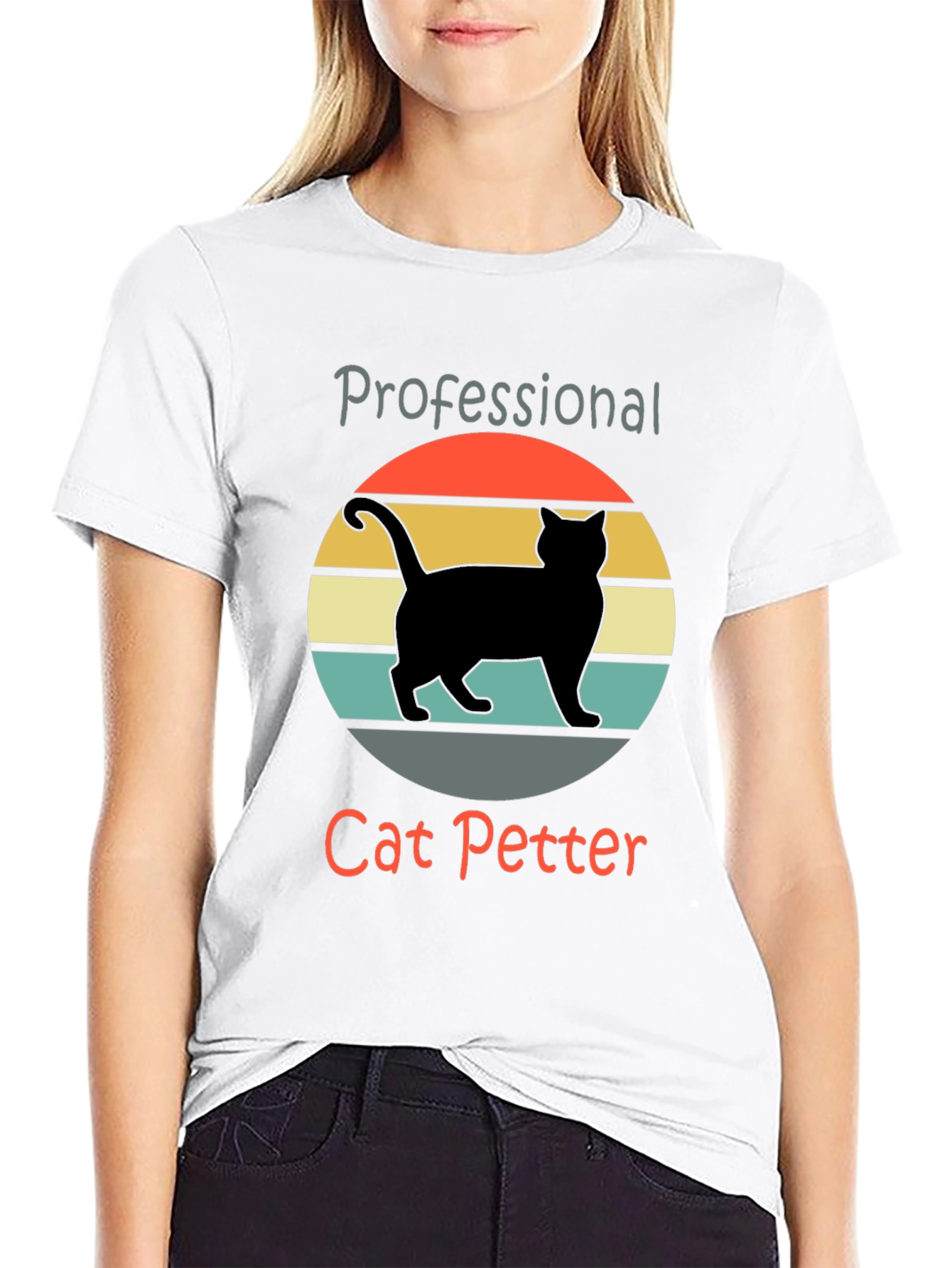 Professional Cat Petter T-Shirt Retro Graphic