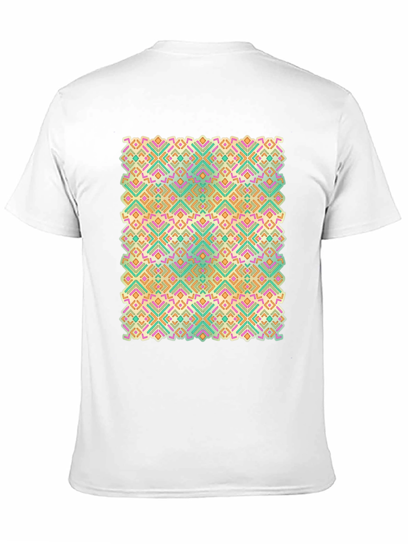 Geometric Pattern Black Crew Neck T-Shirt