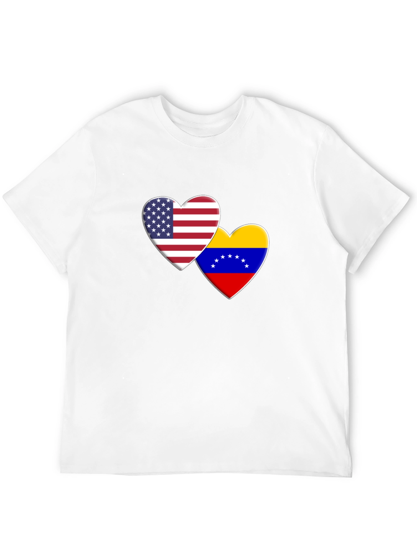 USA Venezuela Heart Flag Graphic T-Shirt