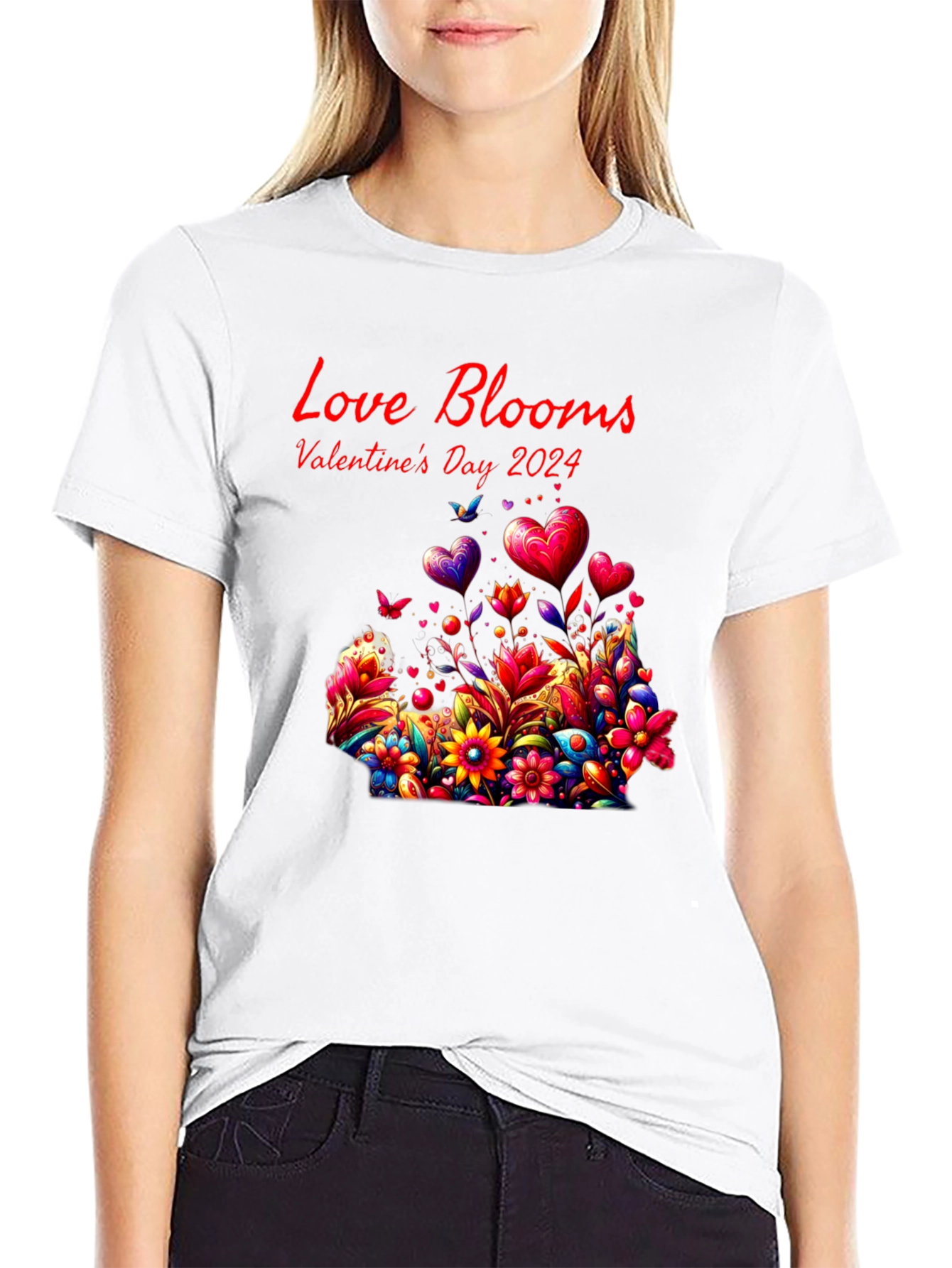 Valentines Day 2024 Love Blooms T-Shirt