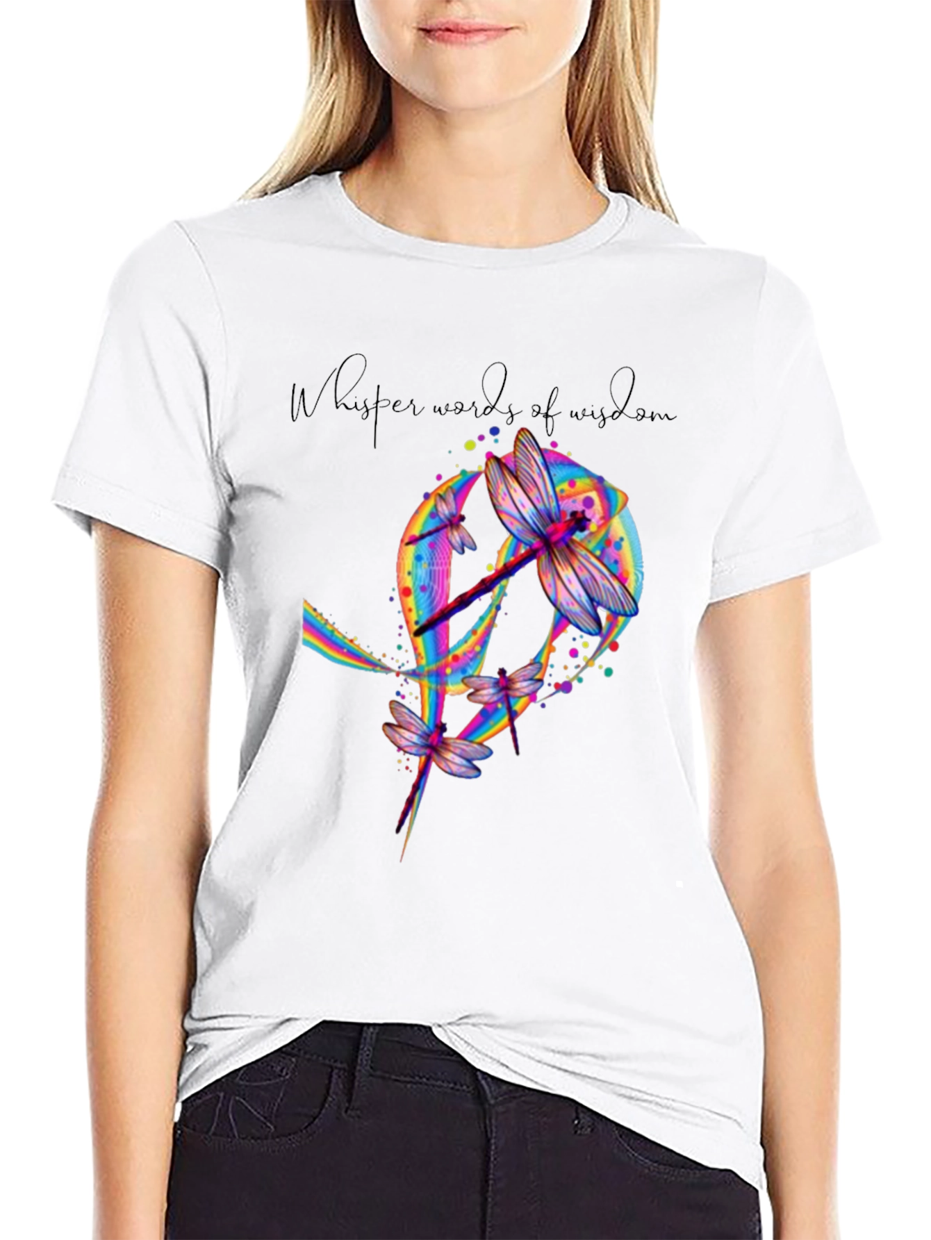 Dragonfly Whisper Words of Wisdom Graphic Tee