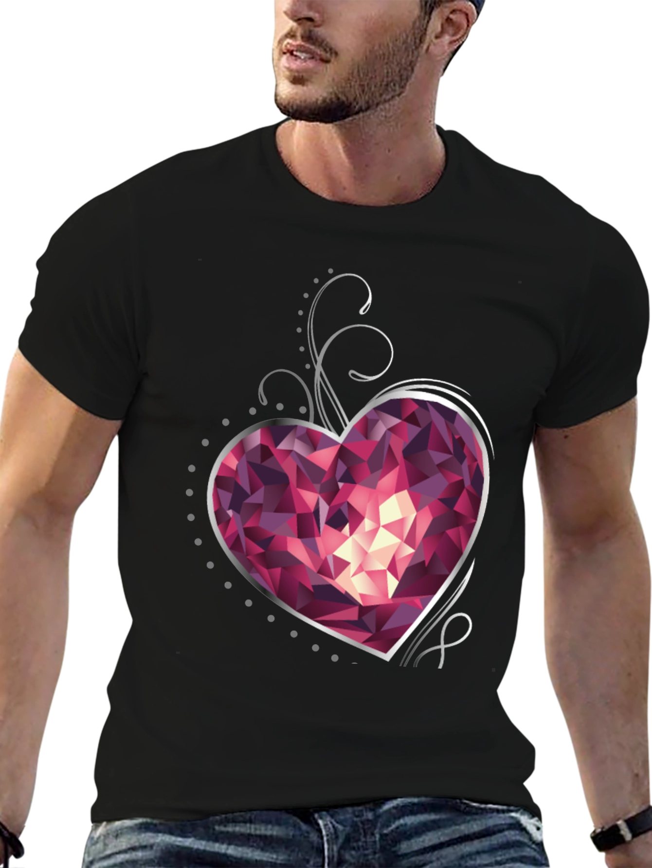 Gemstone Heart Graphic T-Shirt - Stylish & Unique Design