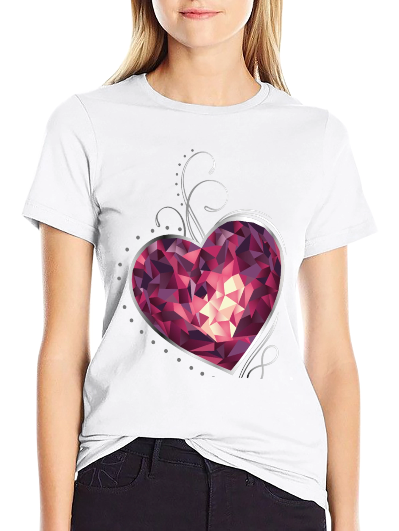 Gemstone Heart Graphic T-Shirt - Stylish & Unique Design
