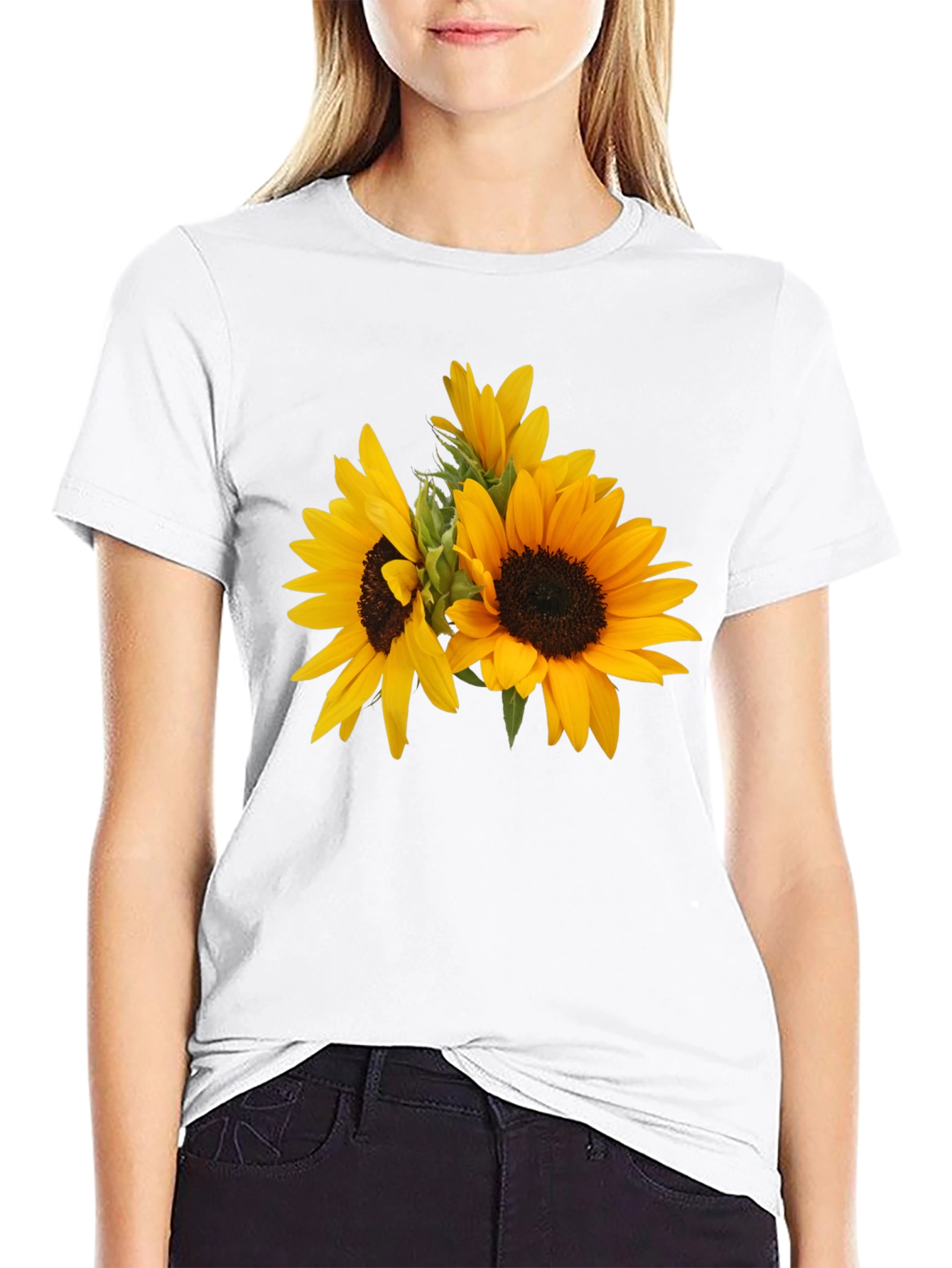 Sunflower Graphic T-Shirt - Stylish Black Tee
