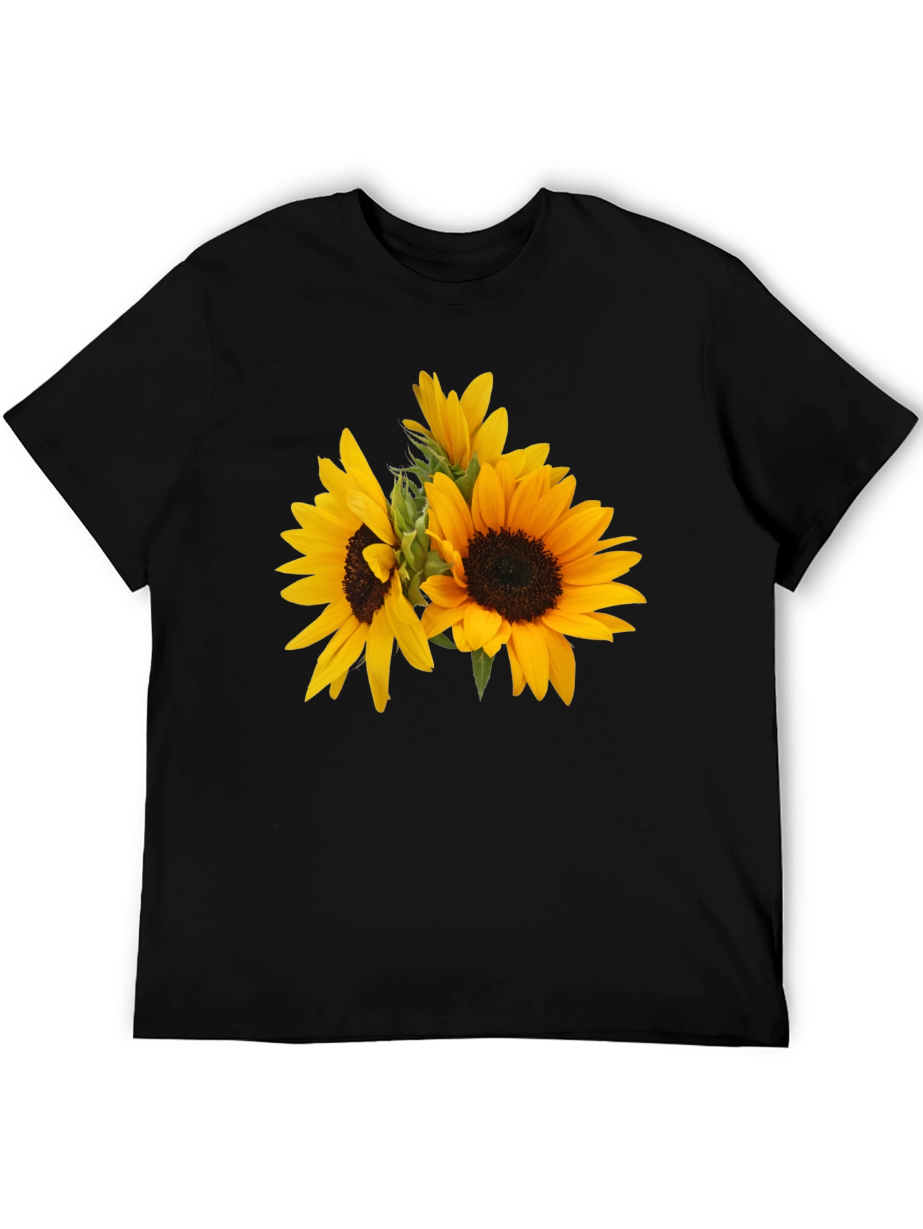 Sunflower Graphic T-Shirt - Stylish Black Tee