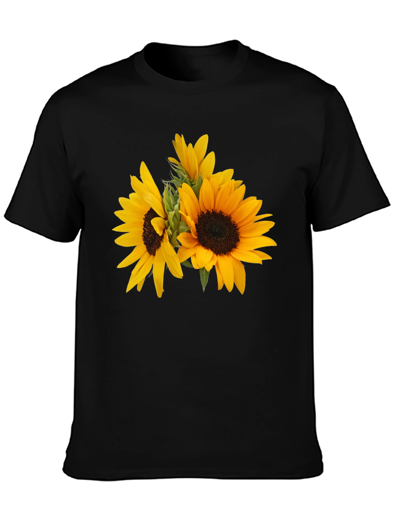 Sunflower Graphic T-Shirt - Stylish Black Tee