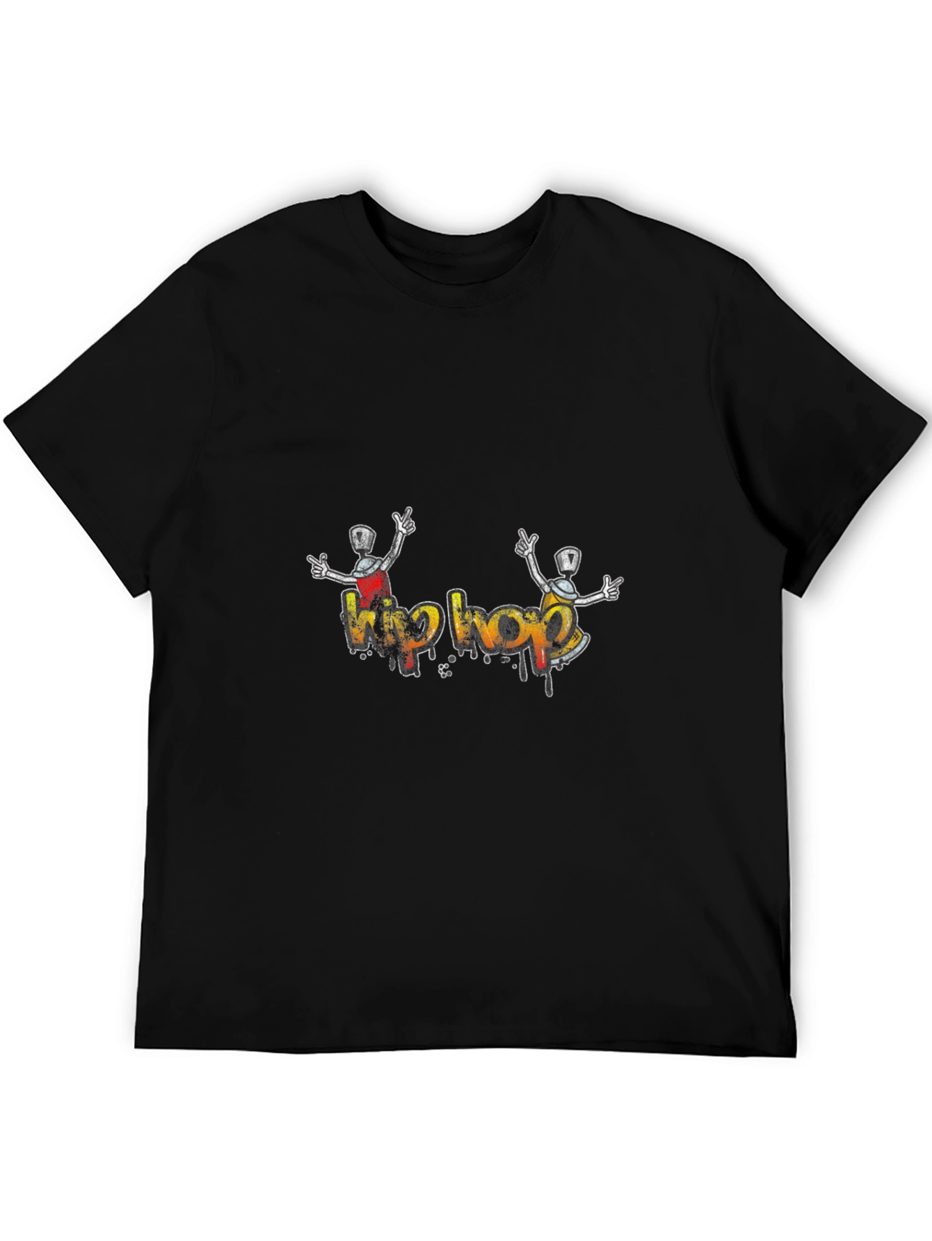 Hip Hop Graffiti Art Black T-Shirt