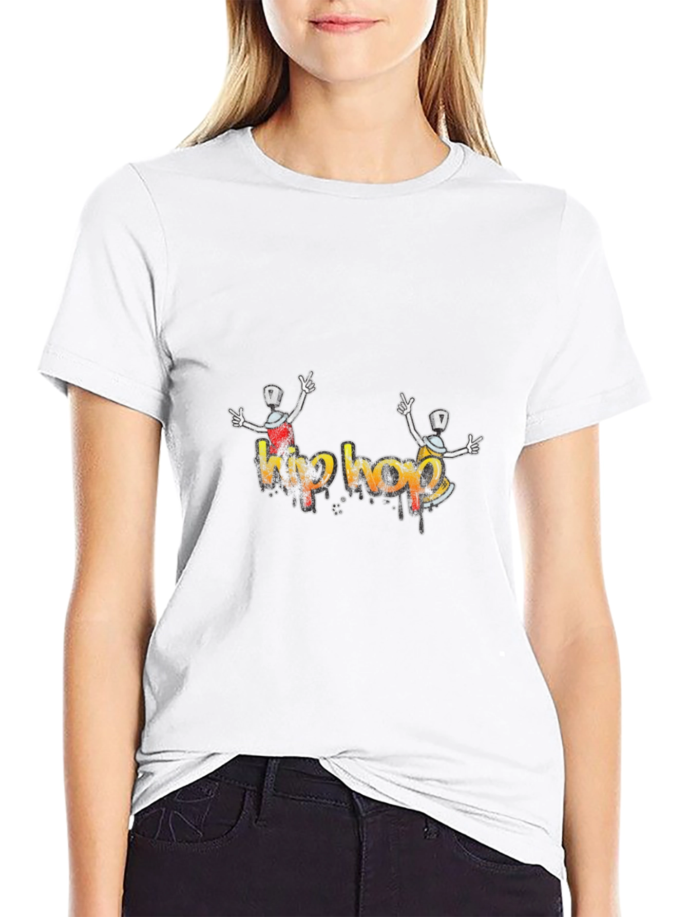 Hip Hop Graffiti Art Black T-Shirt