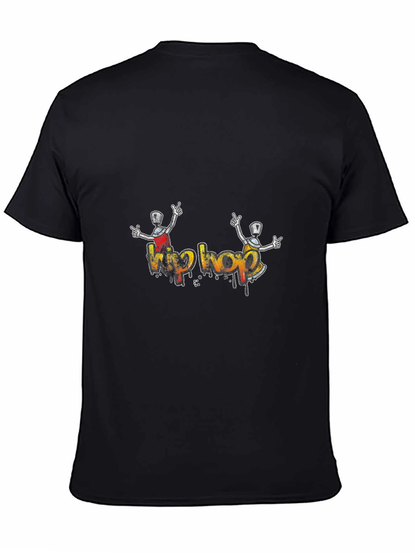 Hip Hop Graffiti Art Black T-Shirt