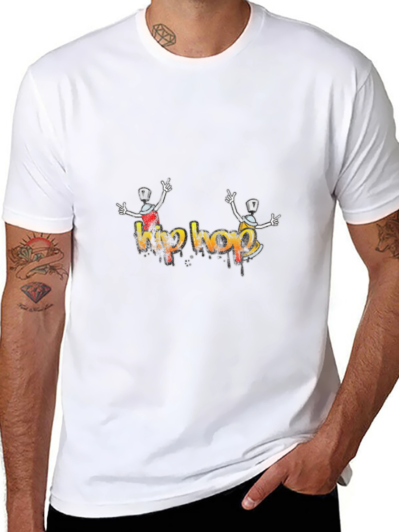 Hip Hop Graffiti Art Black T-Shirt