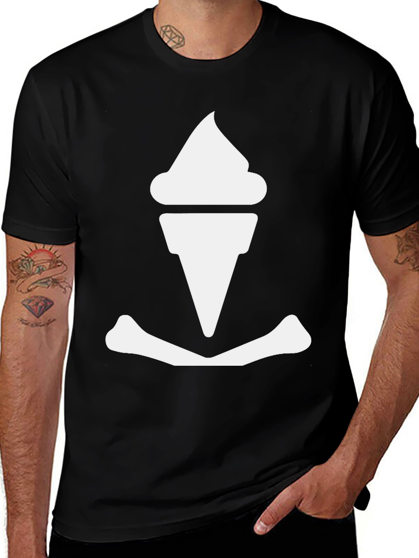 Ice Cream Anchor Graphic Tee - Black