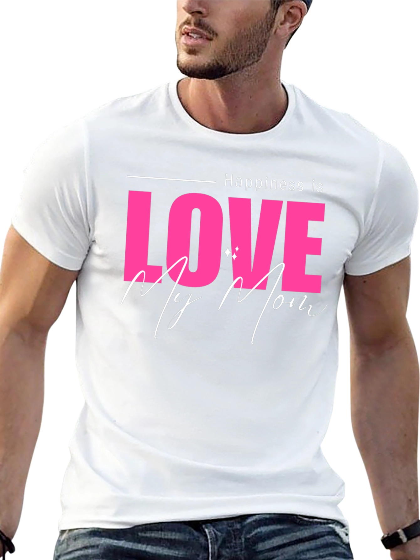 Happiness is Love My Mom Black T-Shirt