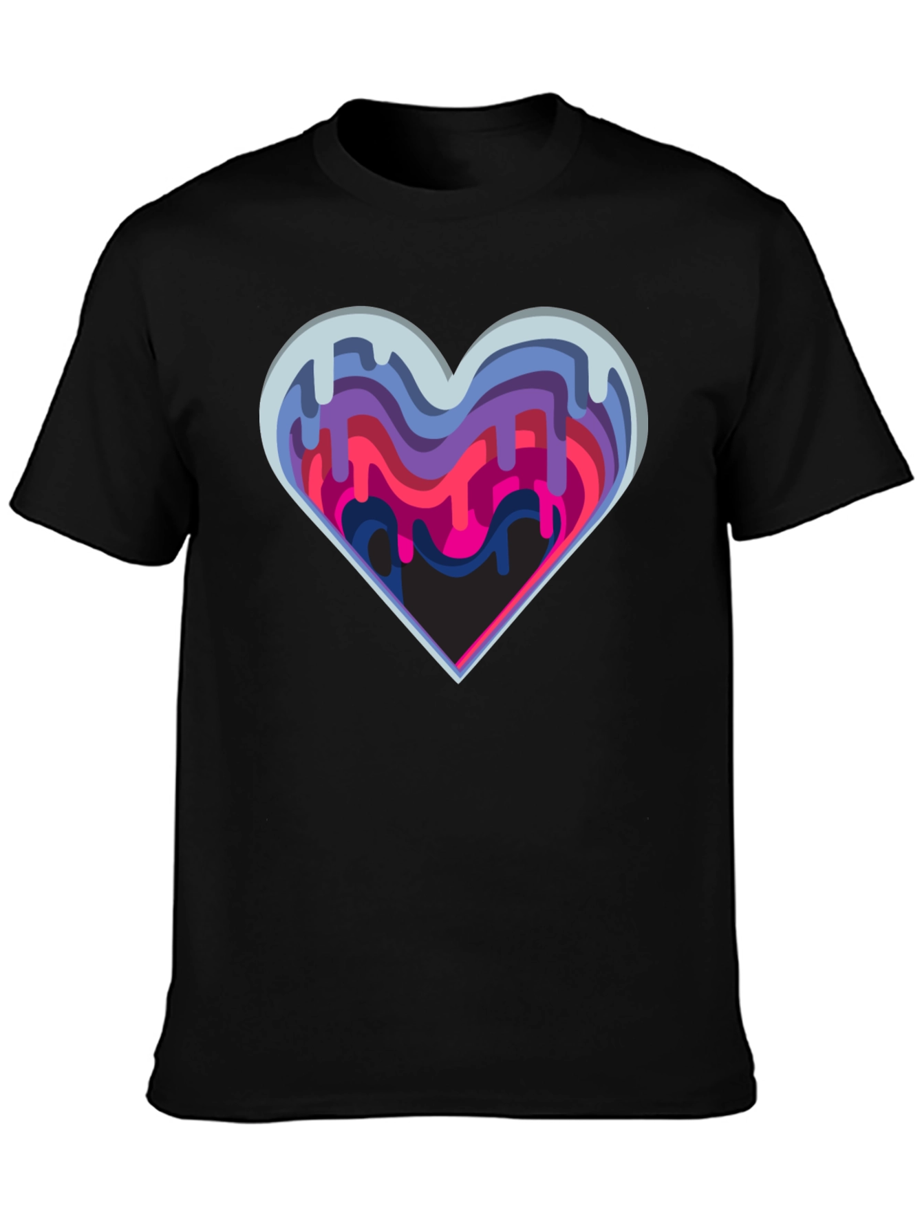 Abstract Drip Heart Graphic Tee - Stylish Modern Design