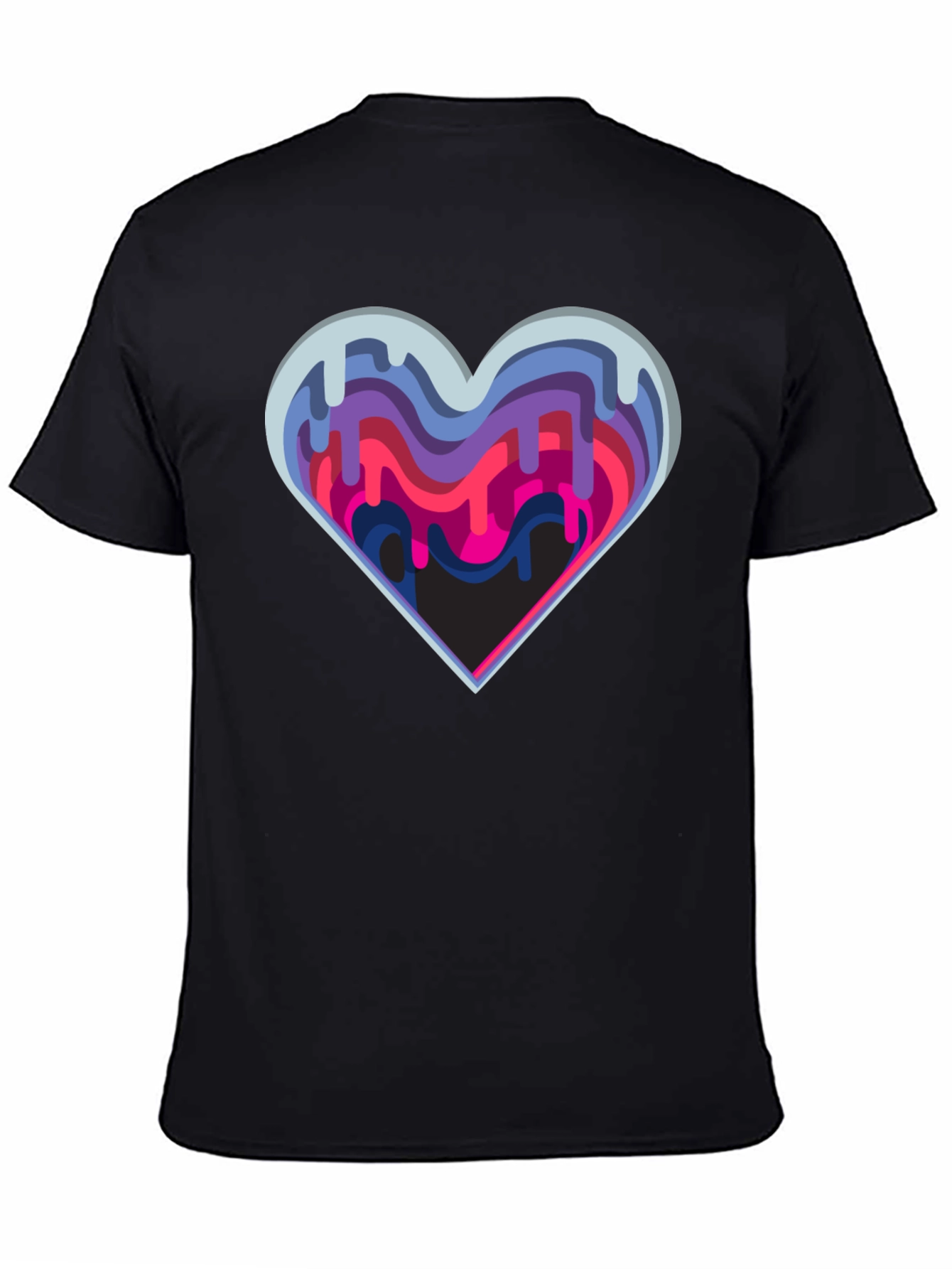 Abstract Drip Heart Graphic Tee - Stylish Modern Design