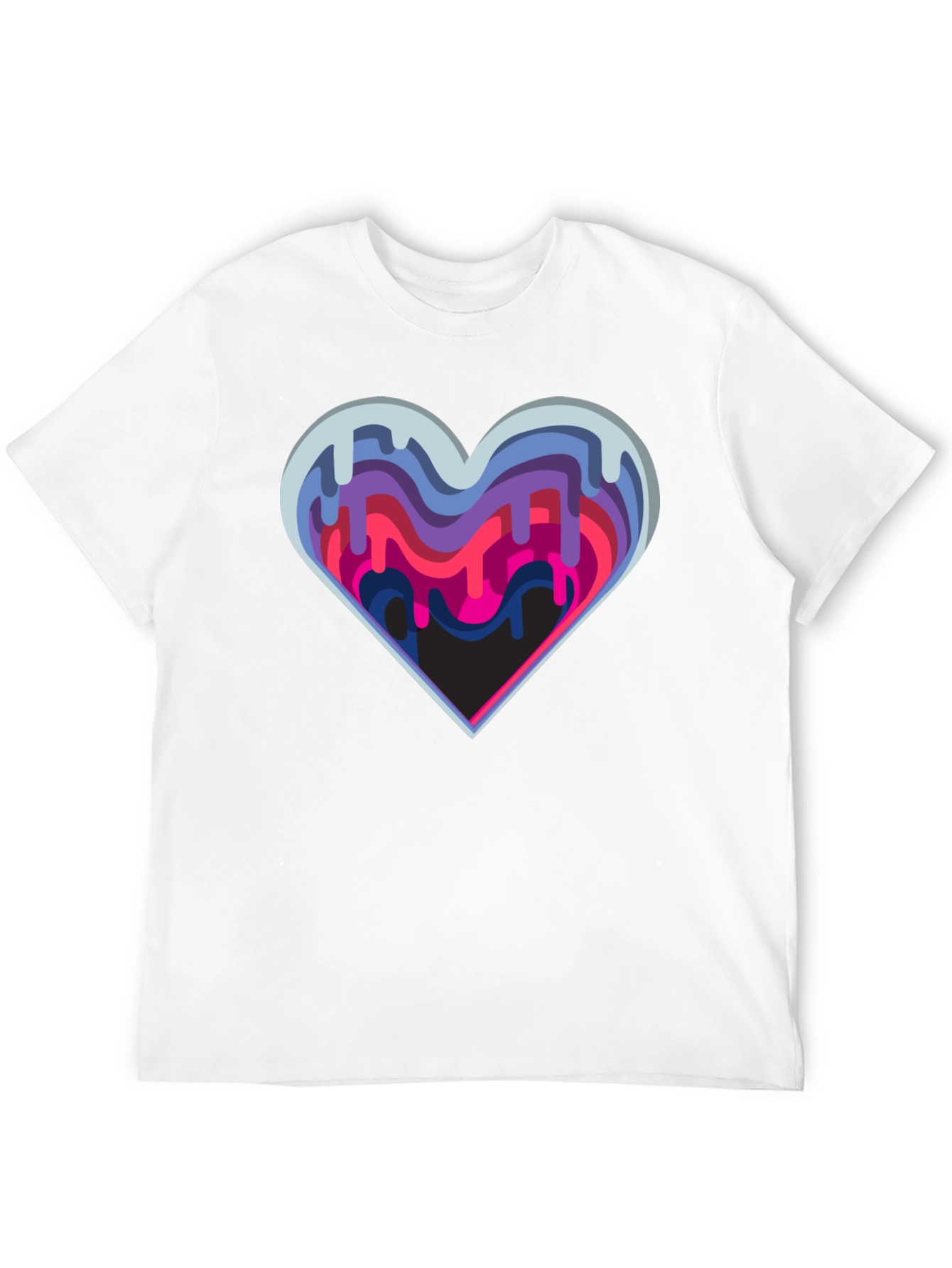 Abstract Drip Heart Graphic Tee - Stylish Modern Design