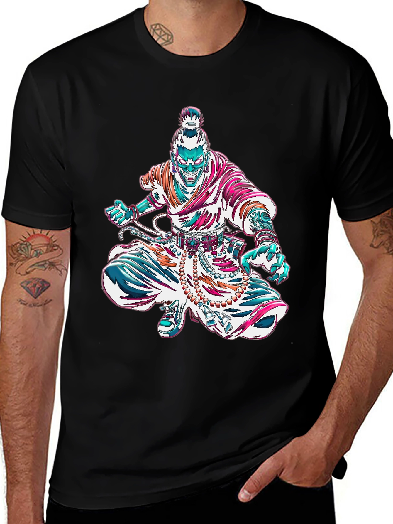 Graphic Monk Tee - Unique Art Design