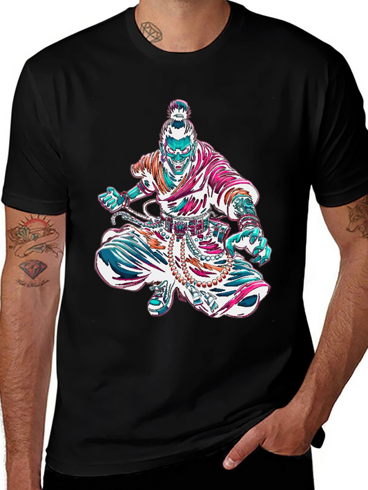 Graphic Monk Tee - Unique Art Design