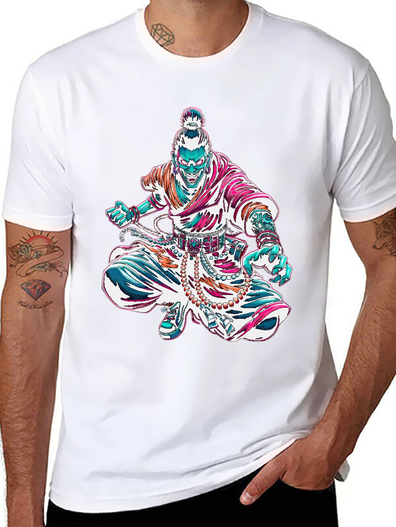 Graphic Monk Tee - Unique Art Design