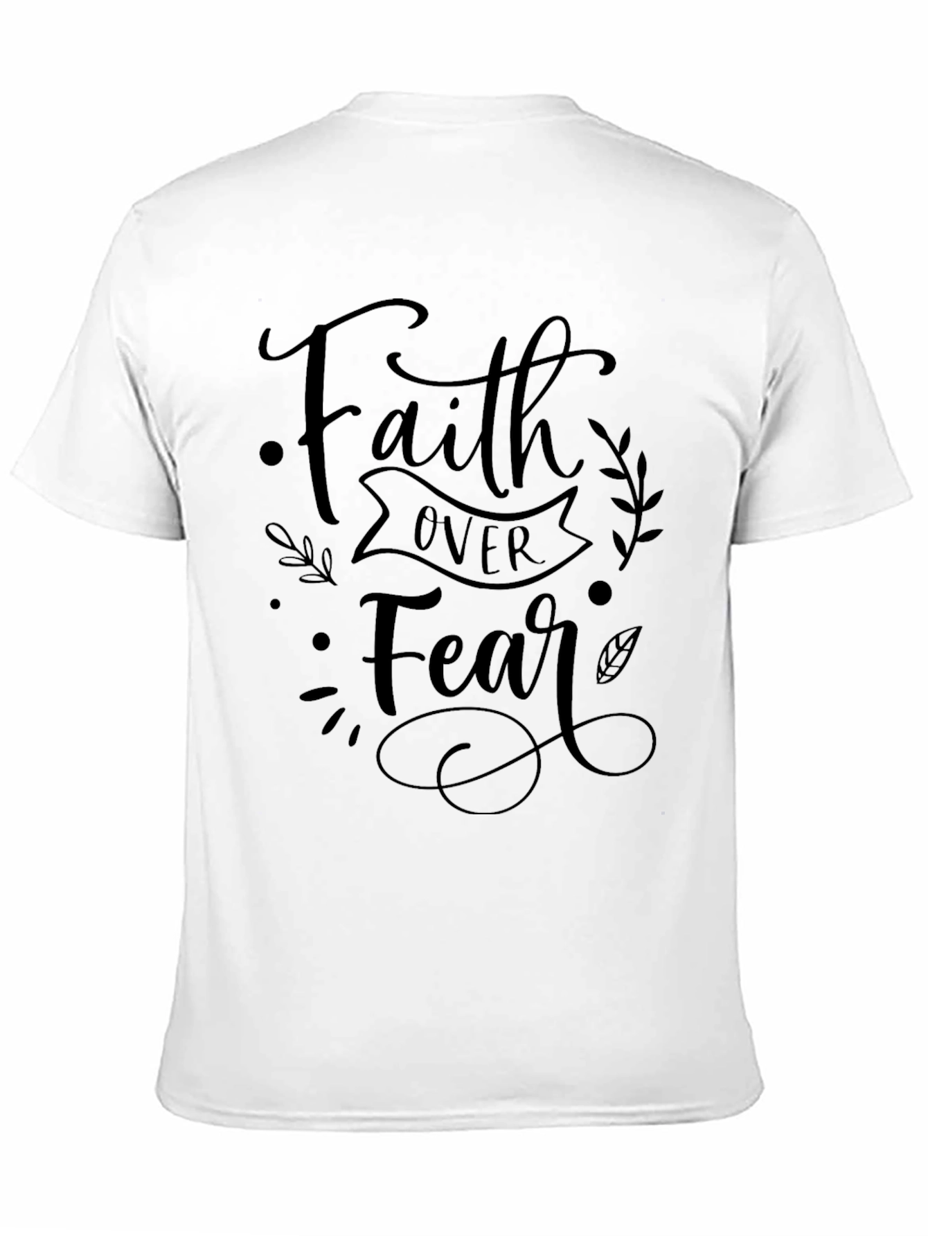 Faith Over Fear Graphic Print Black T-Shirt